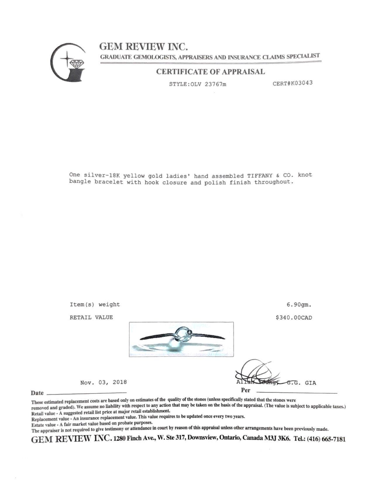 Tiffany & Co. Vintage Two-Tone Knot Bangle