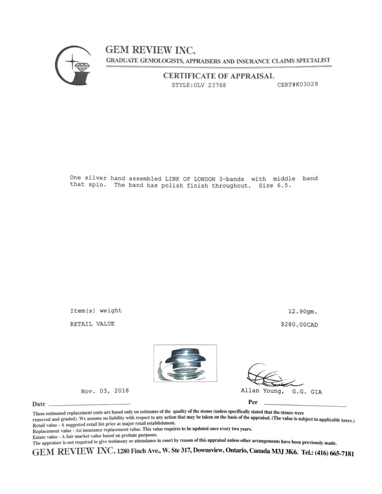 Links of London 3-Band Spinning Ring