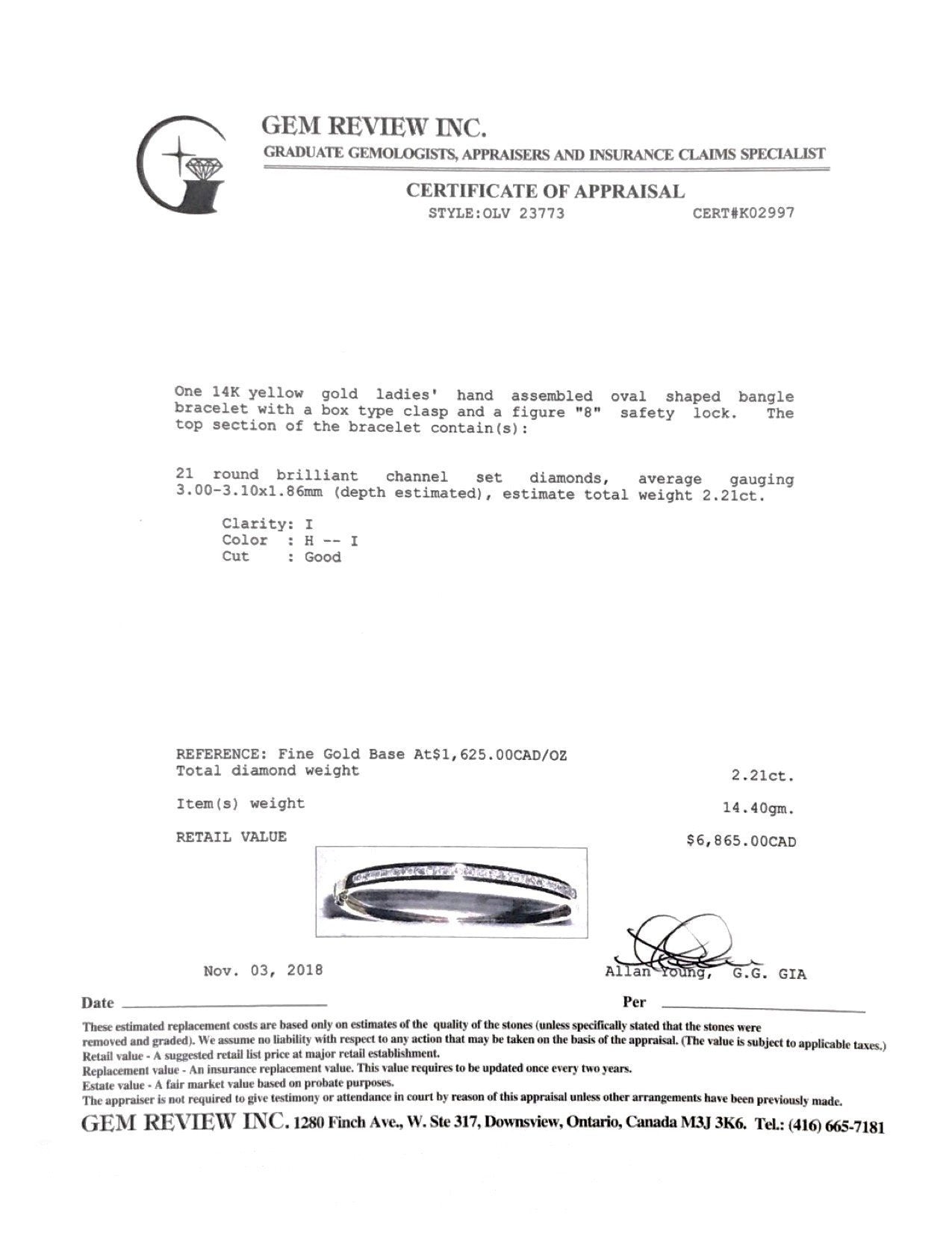 Channel-Set Half Circle Diamond Bangle Bracelet