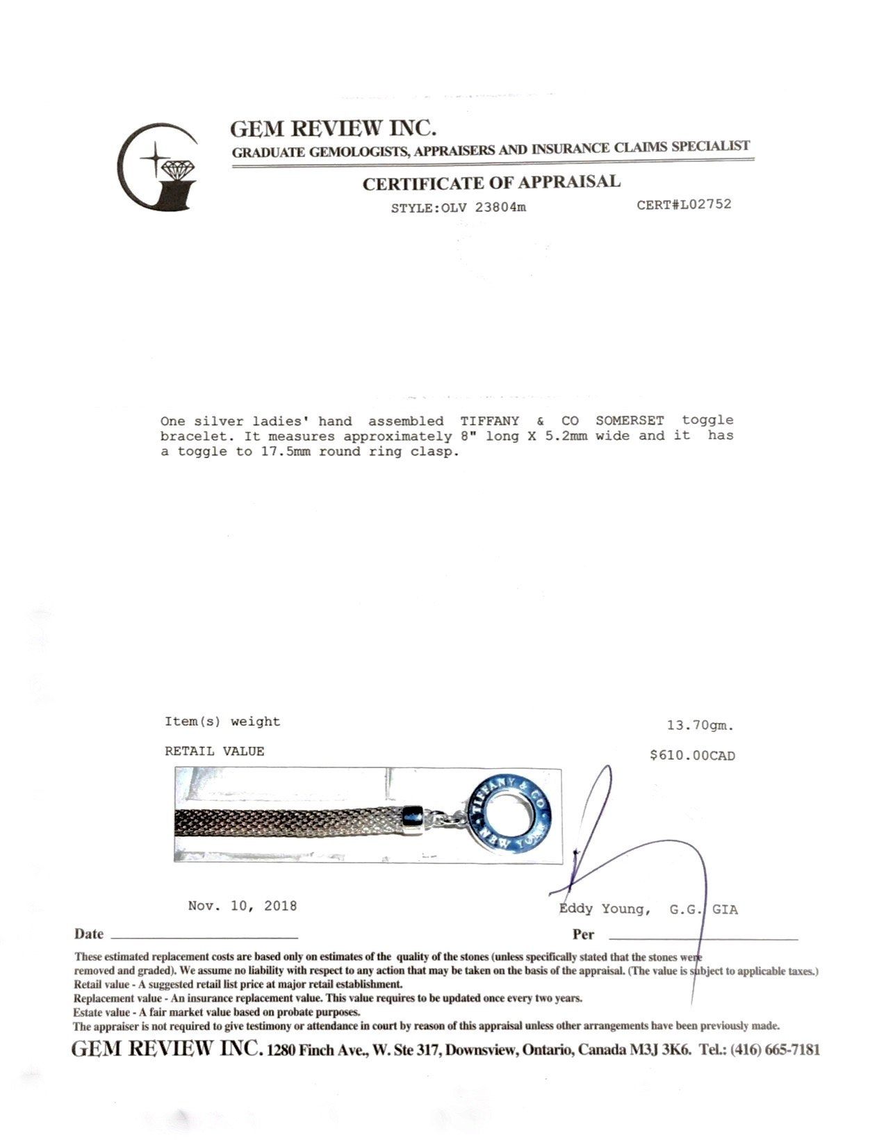 Tiffany & Co. Somerset Toggle Bracelet