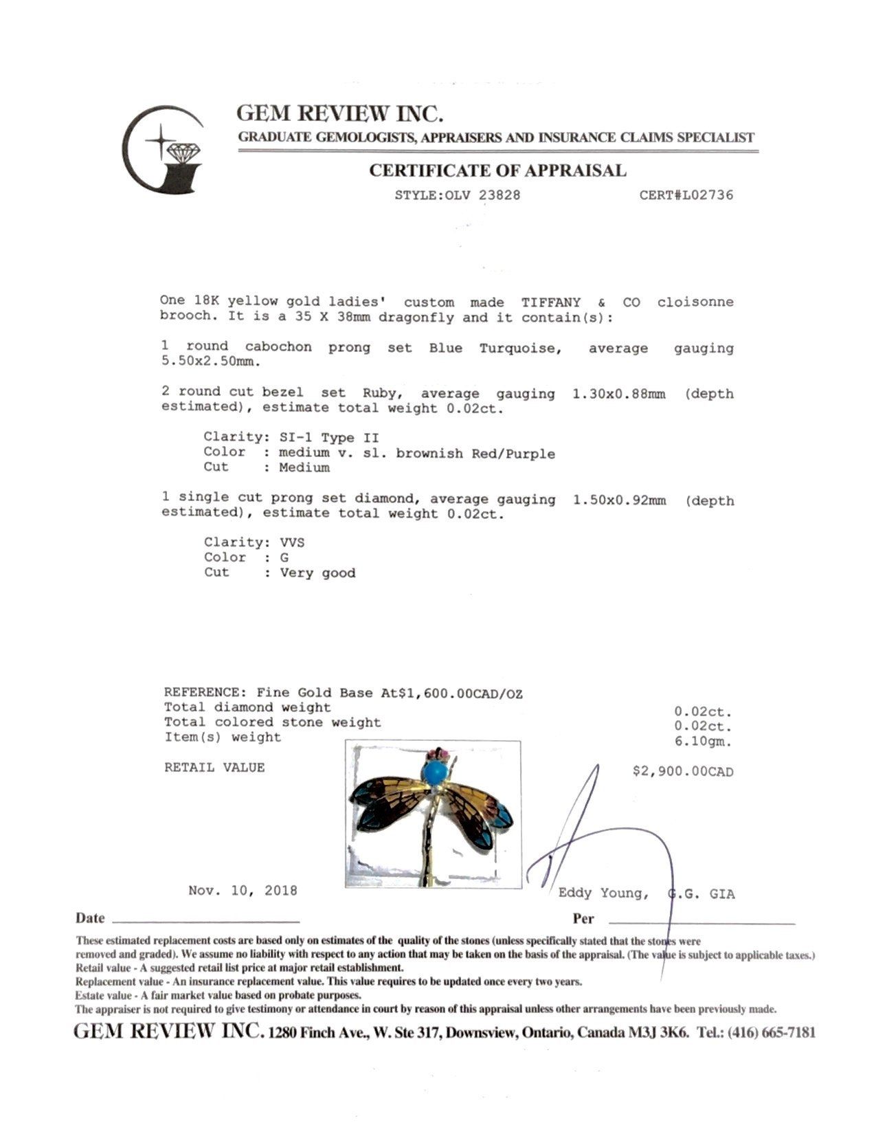 Tiffany & Co. Vintage Dragonfly Brooch