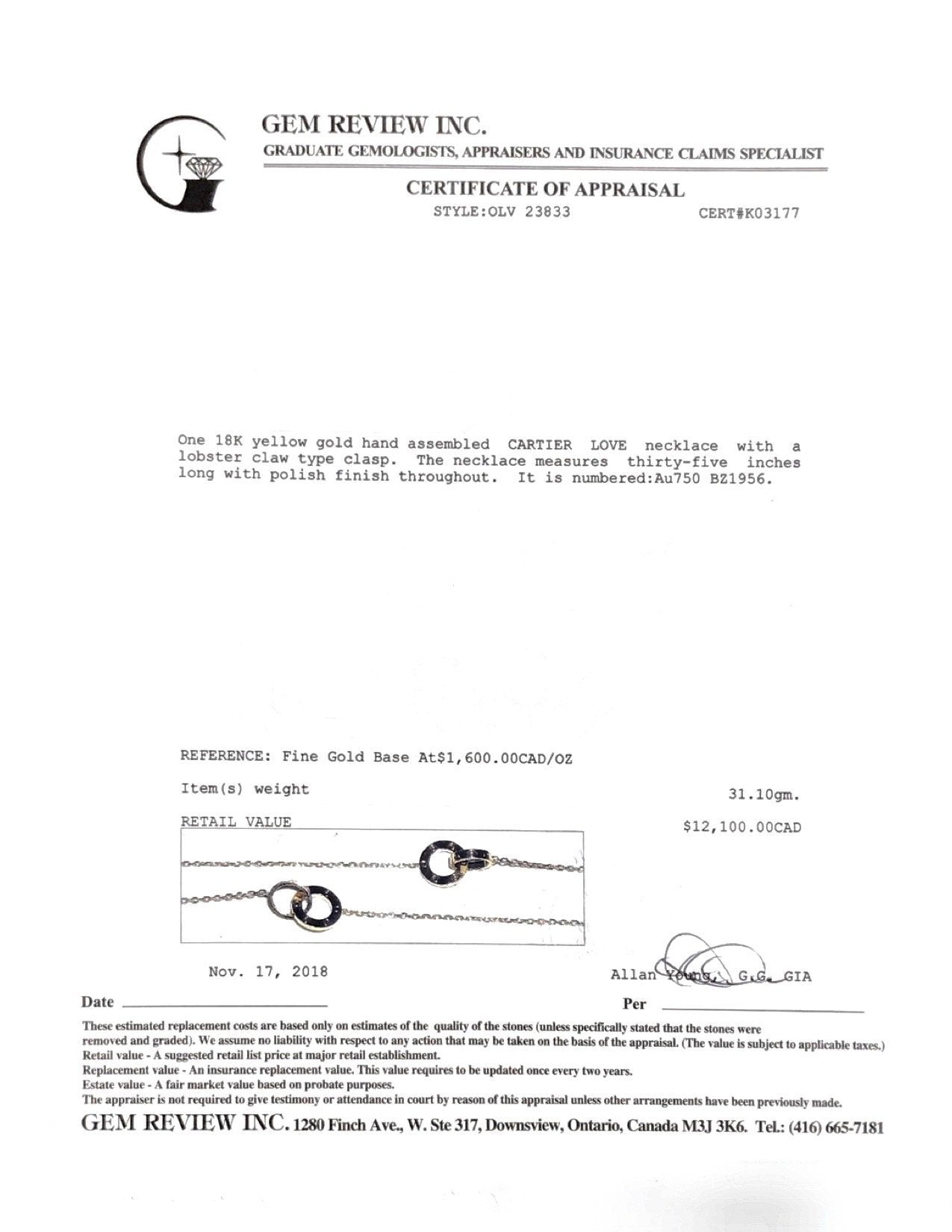 Cartier Love Necklace