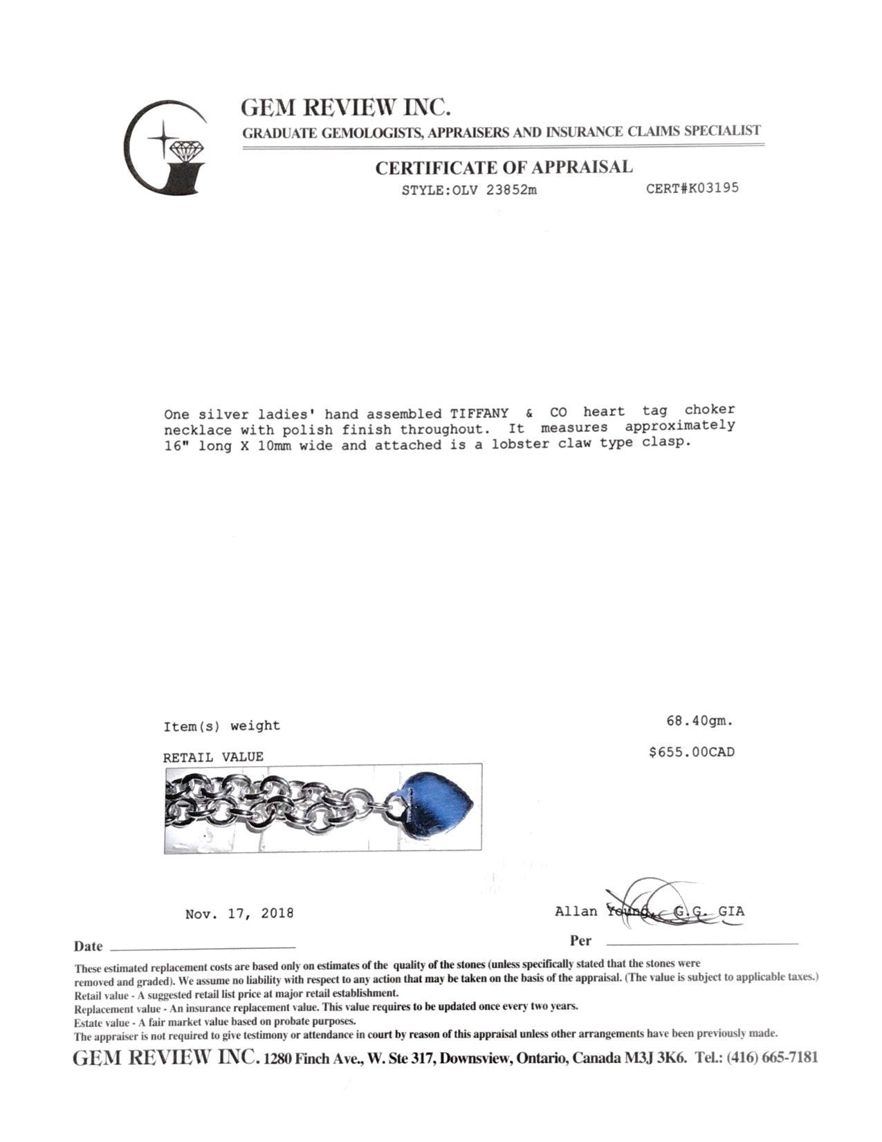 Tiffany & Co. Heart Tag Necklace