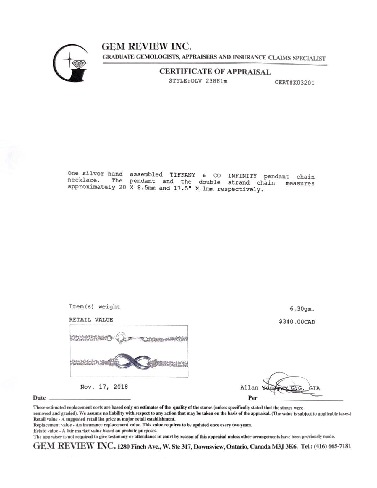 Tiffany & Co. Infinity Necklace