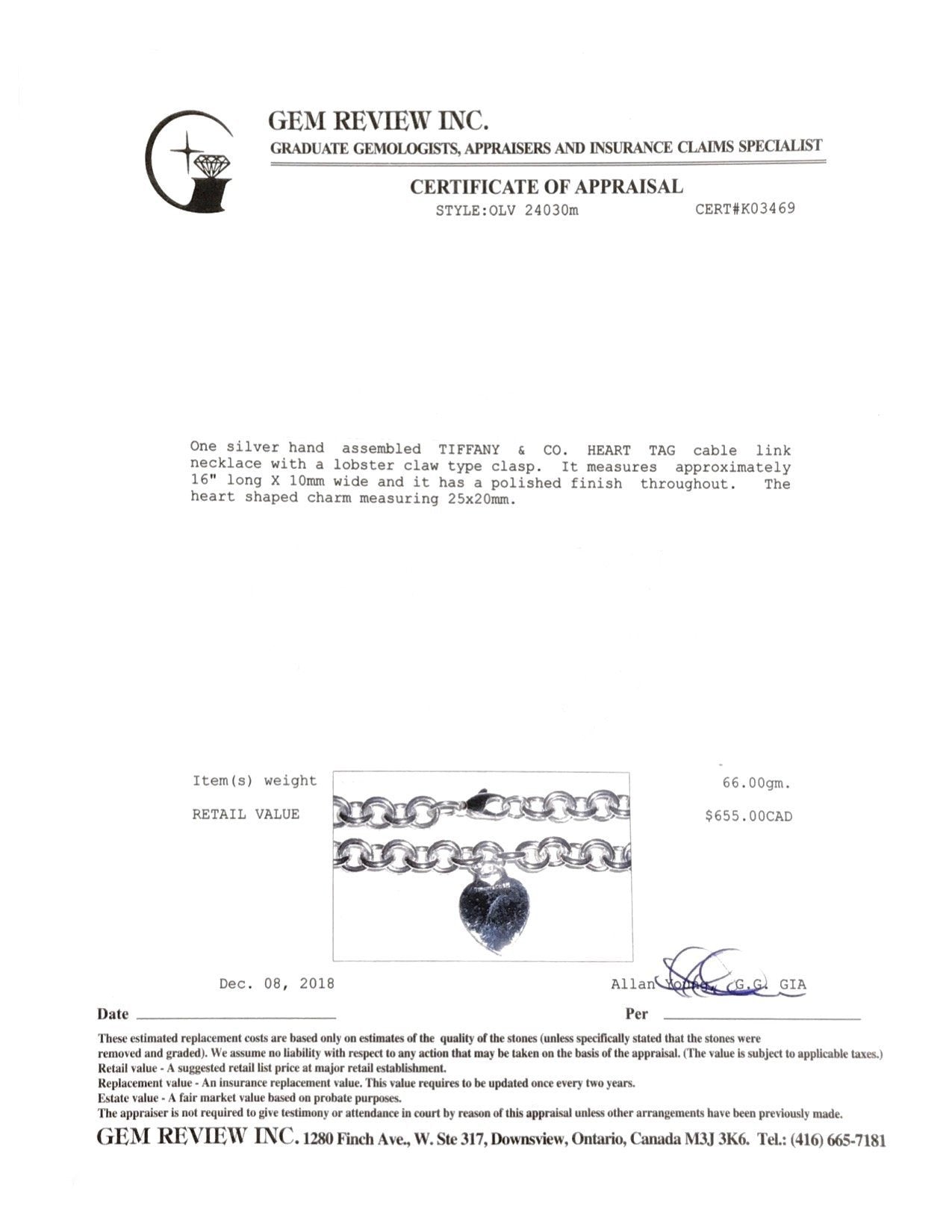 Tiffany & Co. Heart Tag Necklace