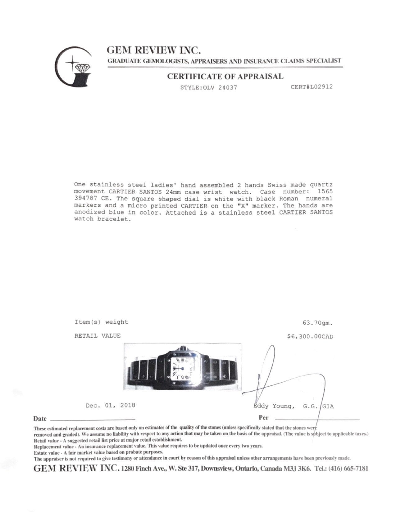 Cartier Santos Galbee Watch