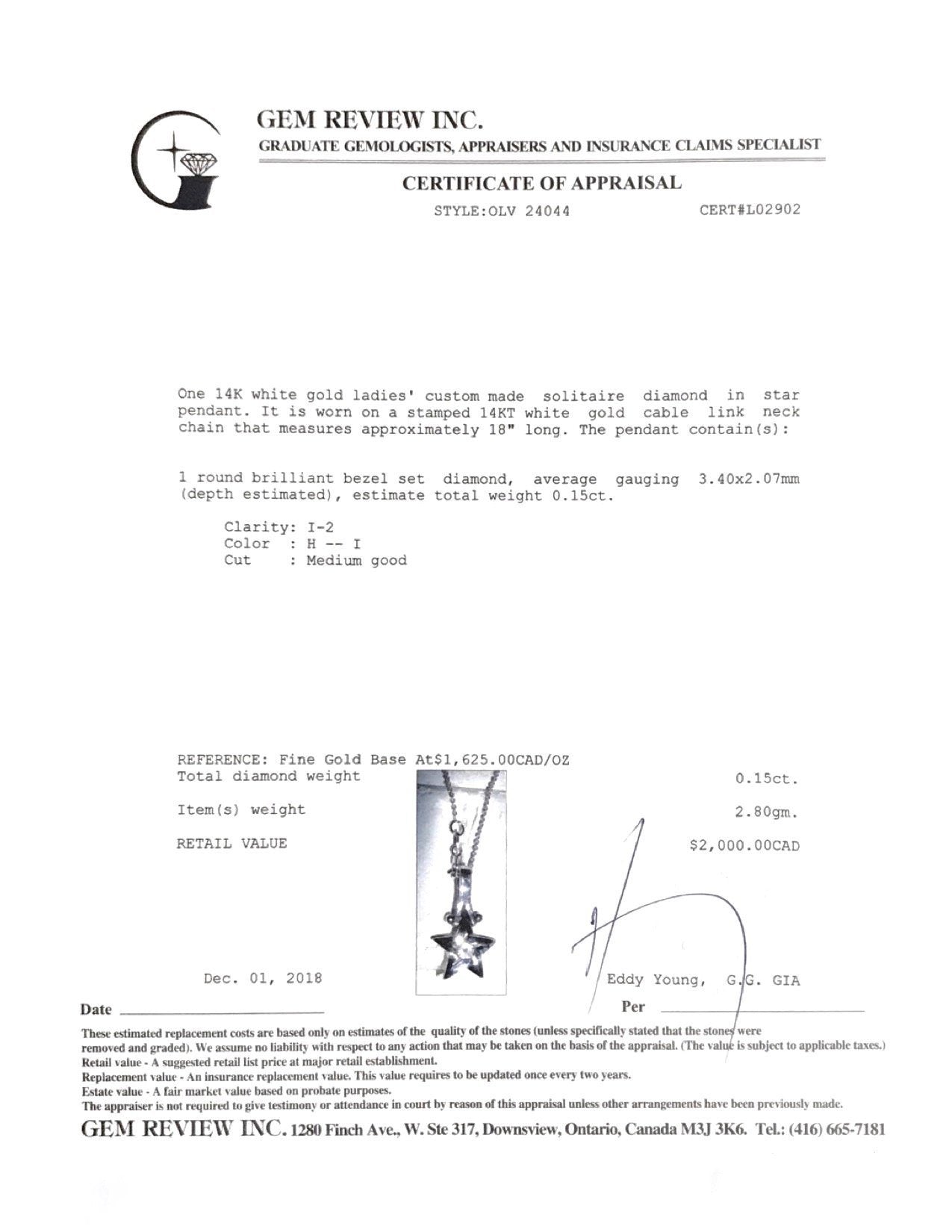 Diamond Star Pendant Necklace