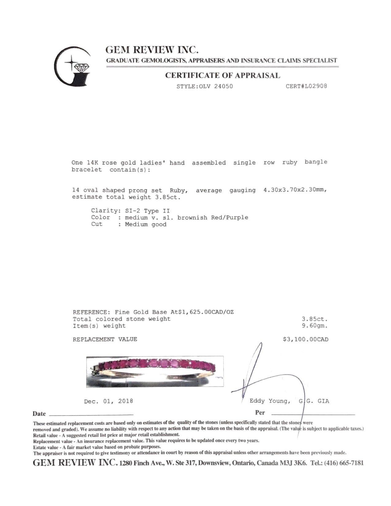 Ruby Bangle Bracelet