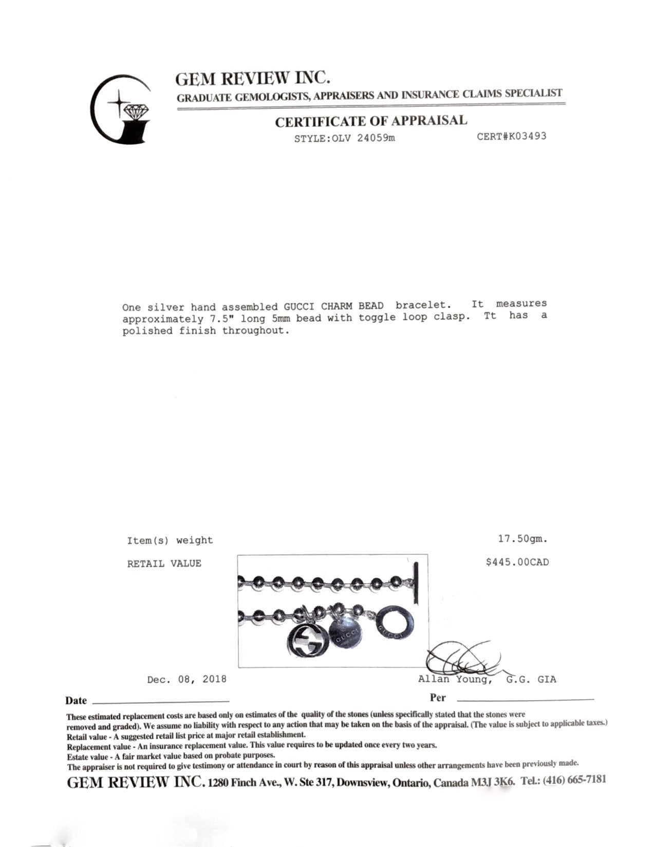 Gucci GG Charm Ball Bracelet