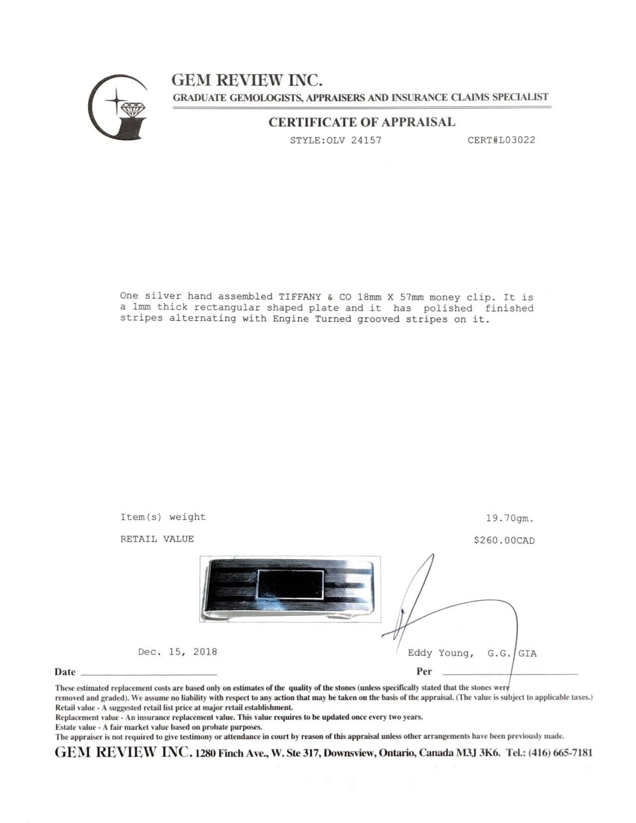 Tiffany & Co. Engine-Turned Money Clip