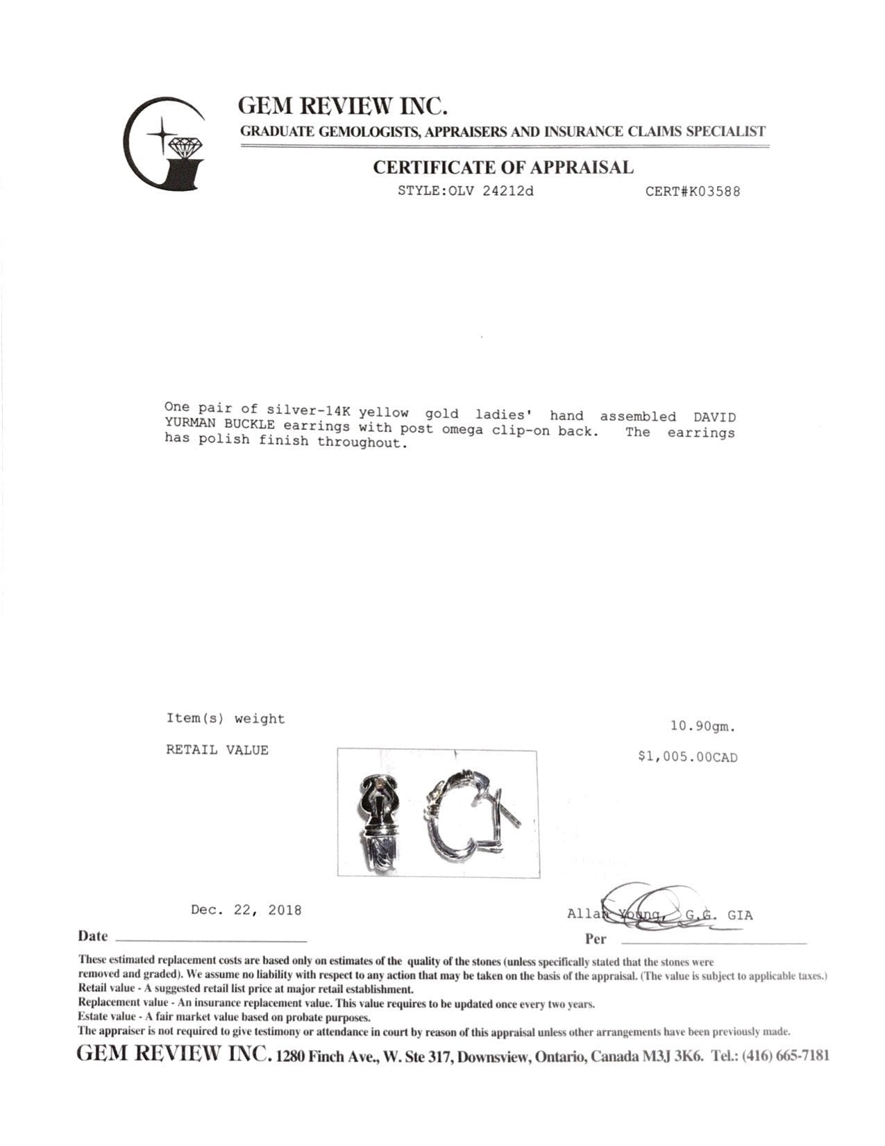 David Yurman Two-Tone Buckle Earrings