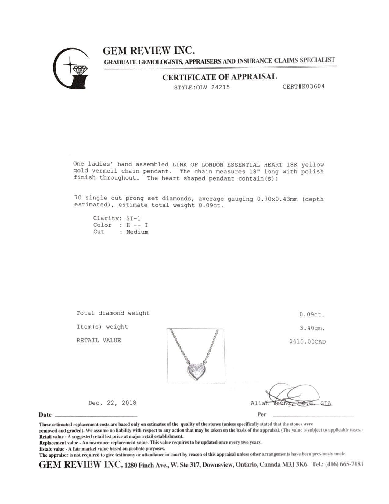 Links of London Diamond Essentials Pave Heart Pendant Necklace