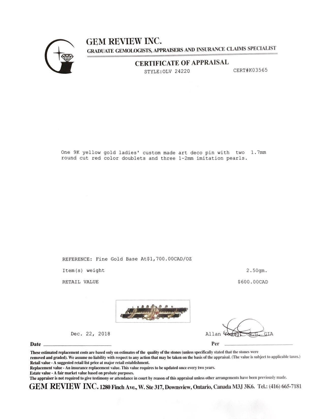 Antique Art Deco Bar Brooch