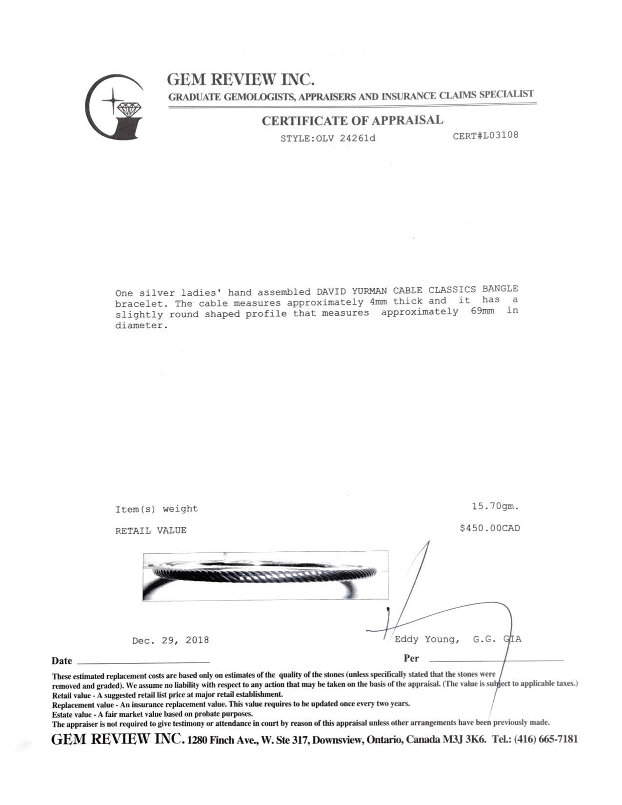 David Yurman Cable Classics Bangle