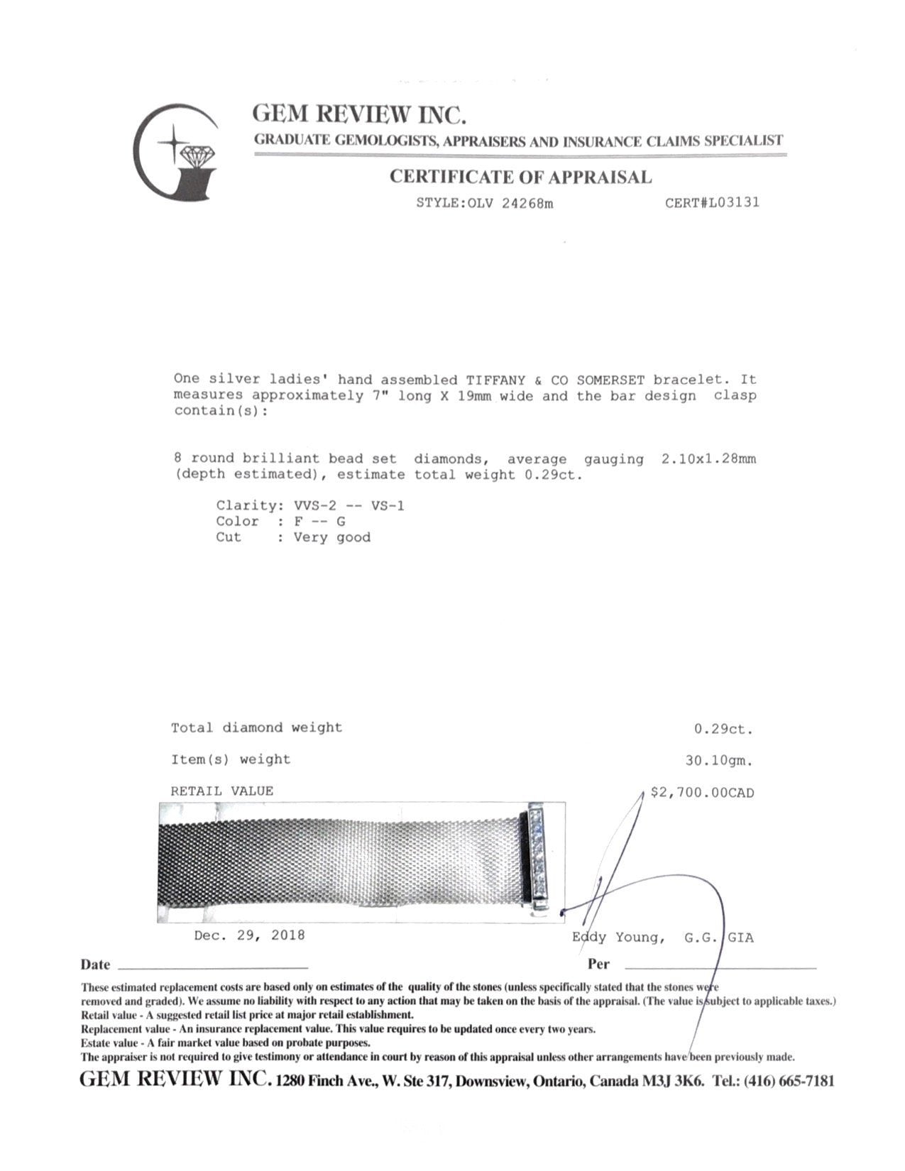 Tiffany & Co. Somerset Bracelet with Diamonds