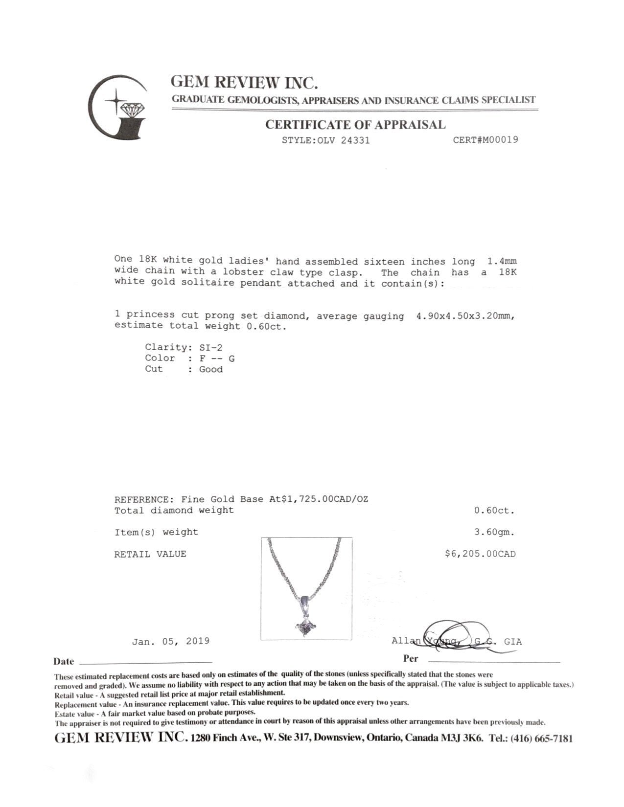 Diamond Solitaire Pendant Necklace