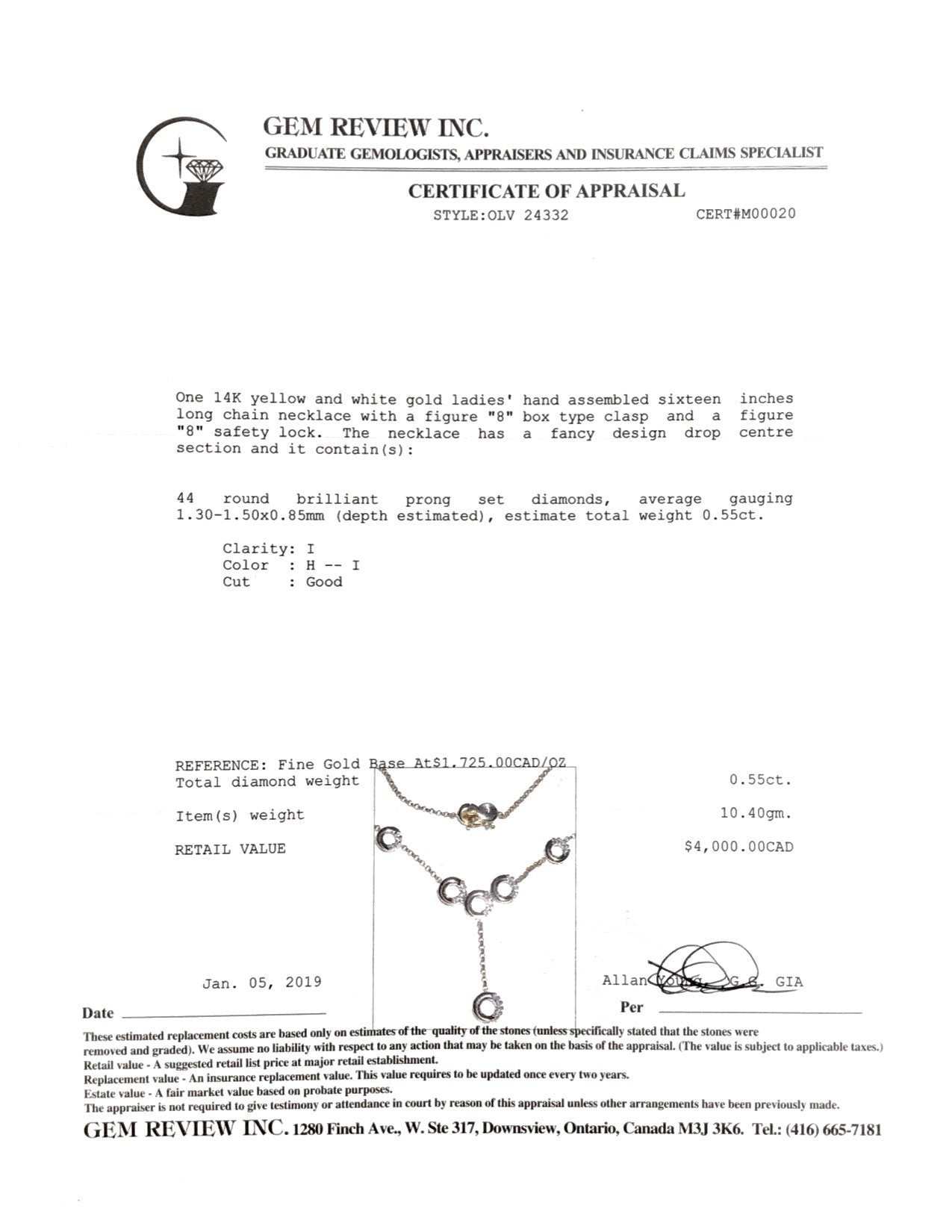 Drop Necklace with Diamonds