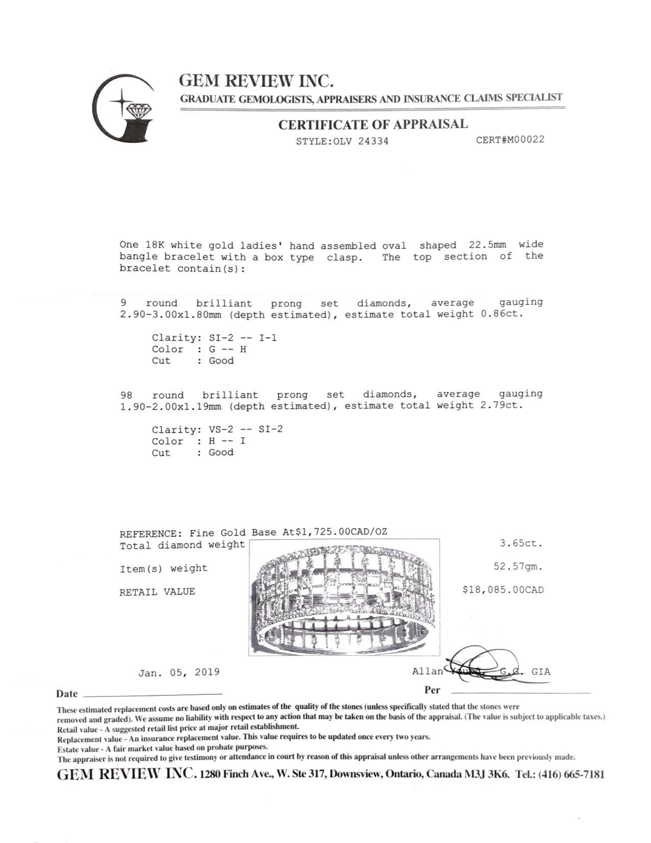 Wide Diamond Bangle Bracelet