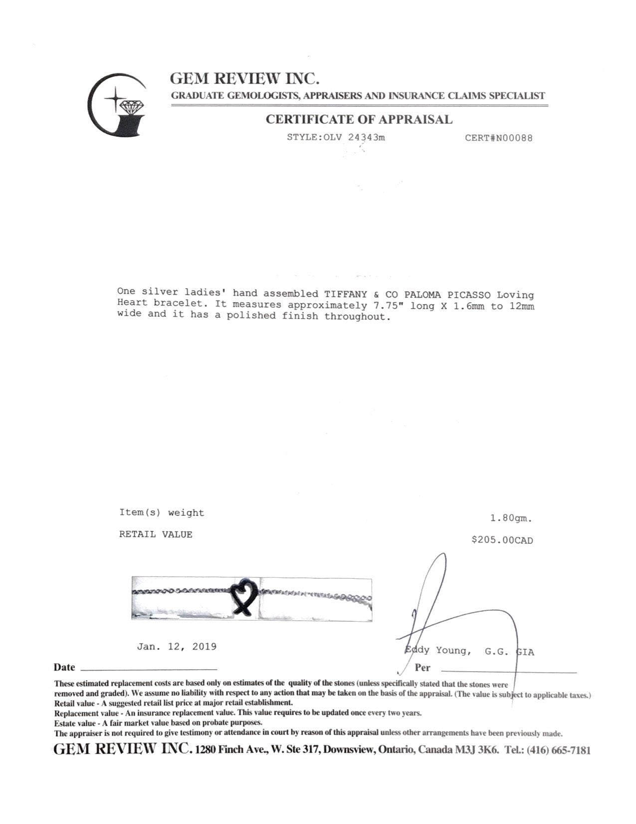 Tiffany & Co. Paloma Picasso Loving Heart Bracelet