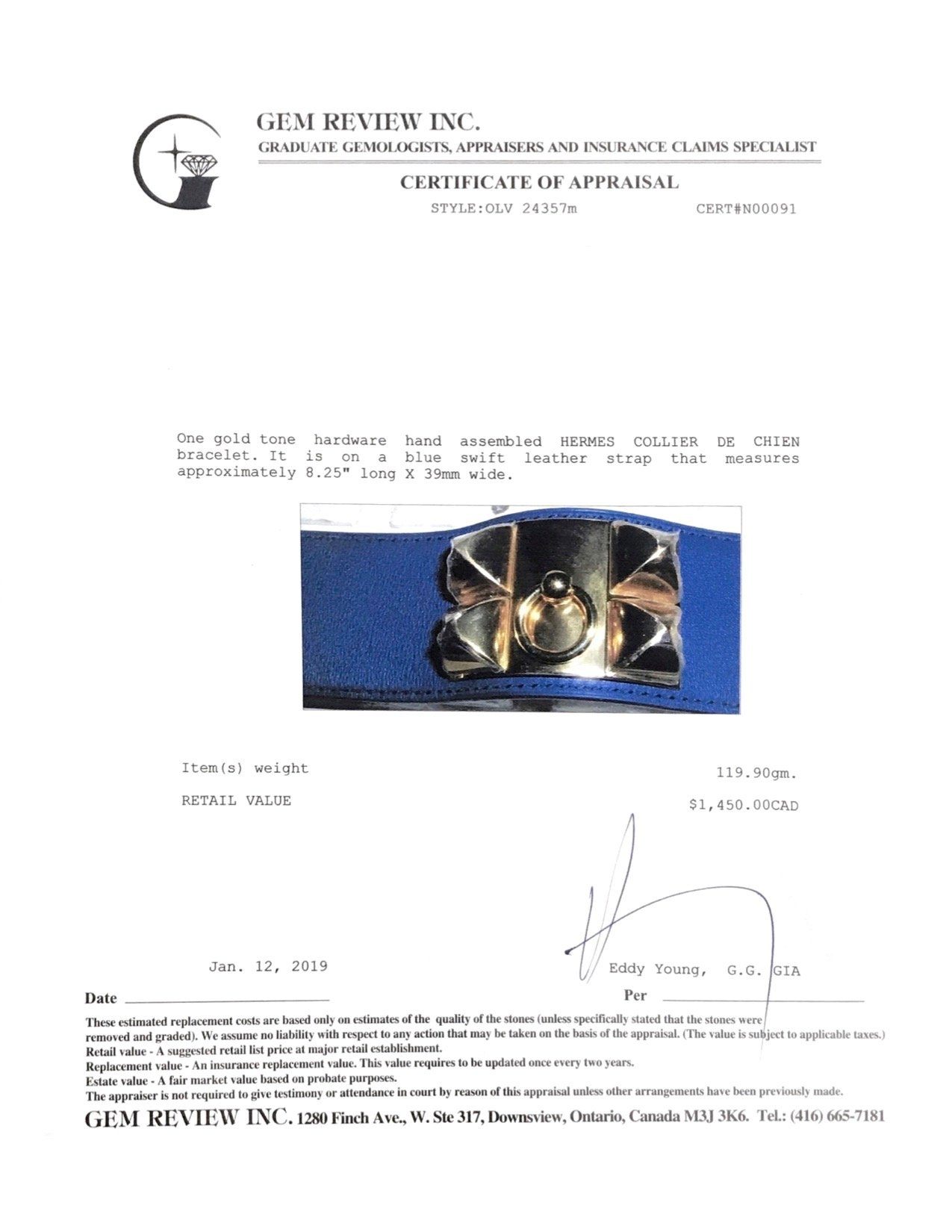 Hermes Collier de Chien Bracelet