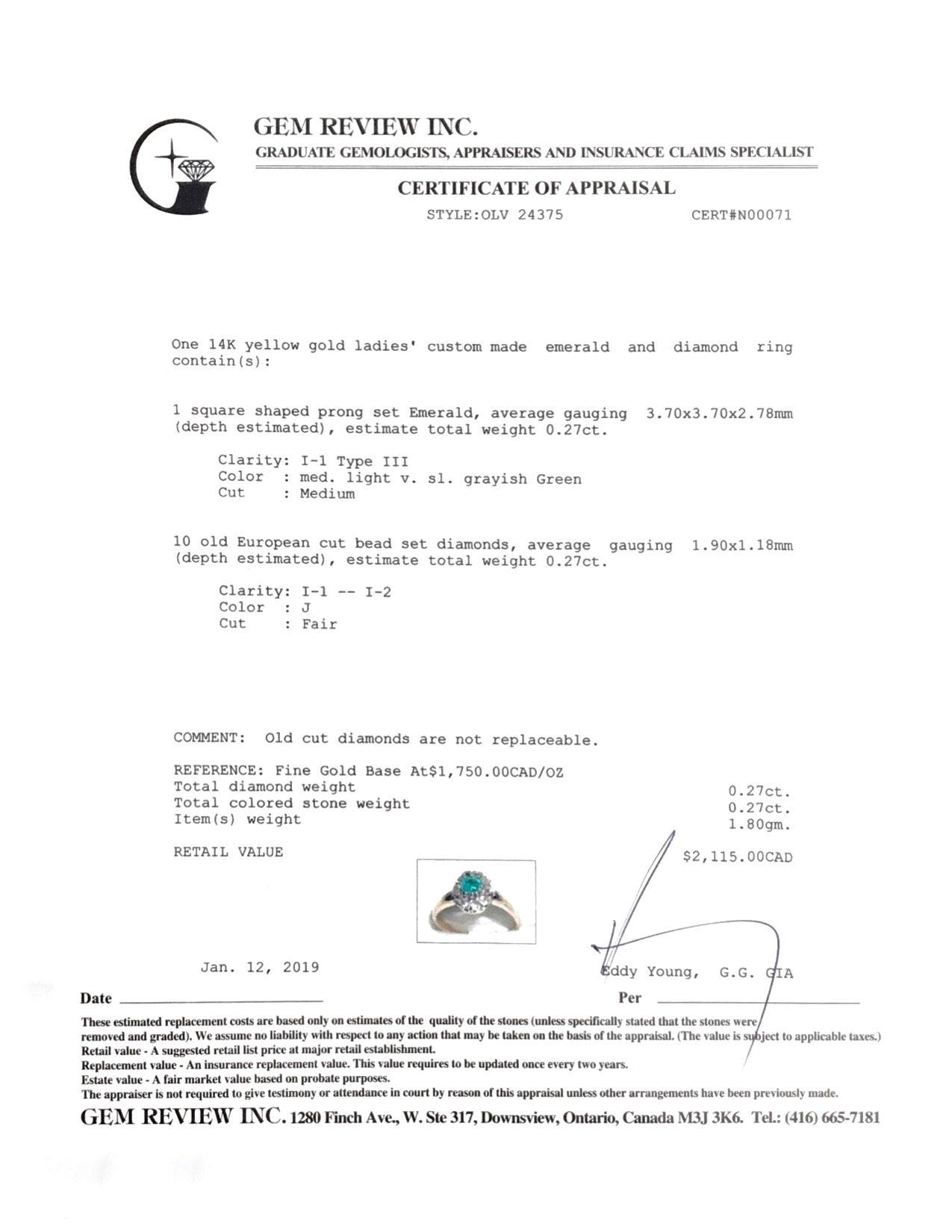 Antique Emerald and Diamond Ring