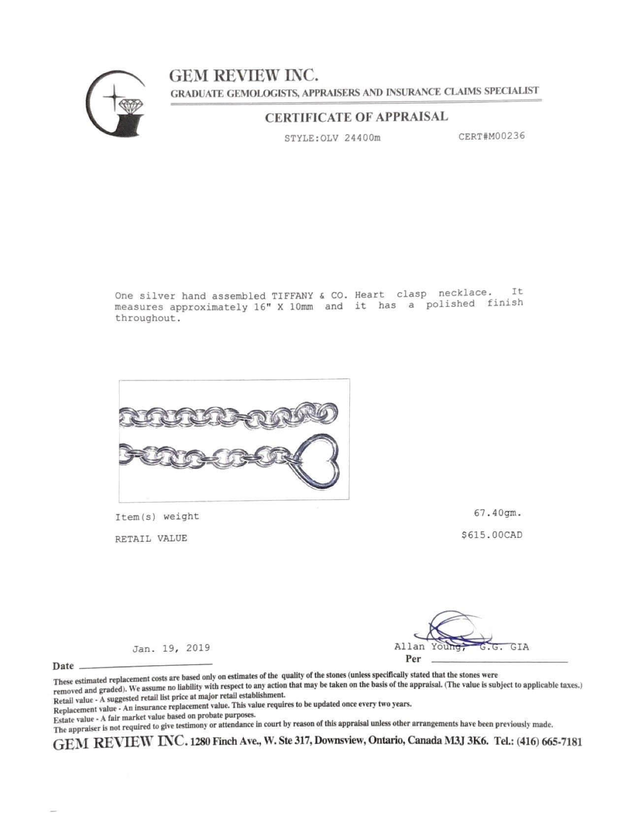 Tiffany & Co. Heart Clasp Necklace