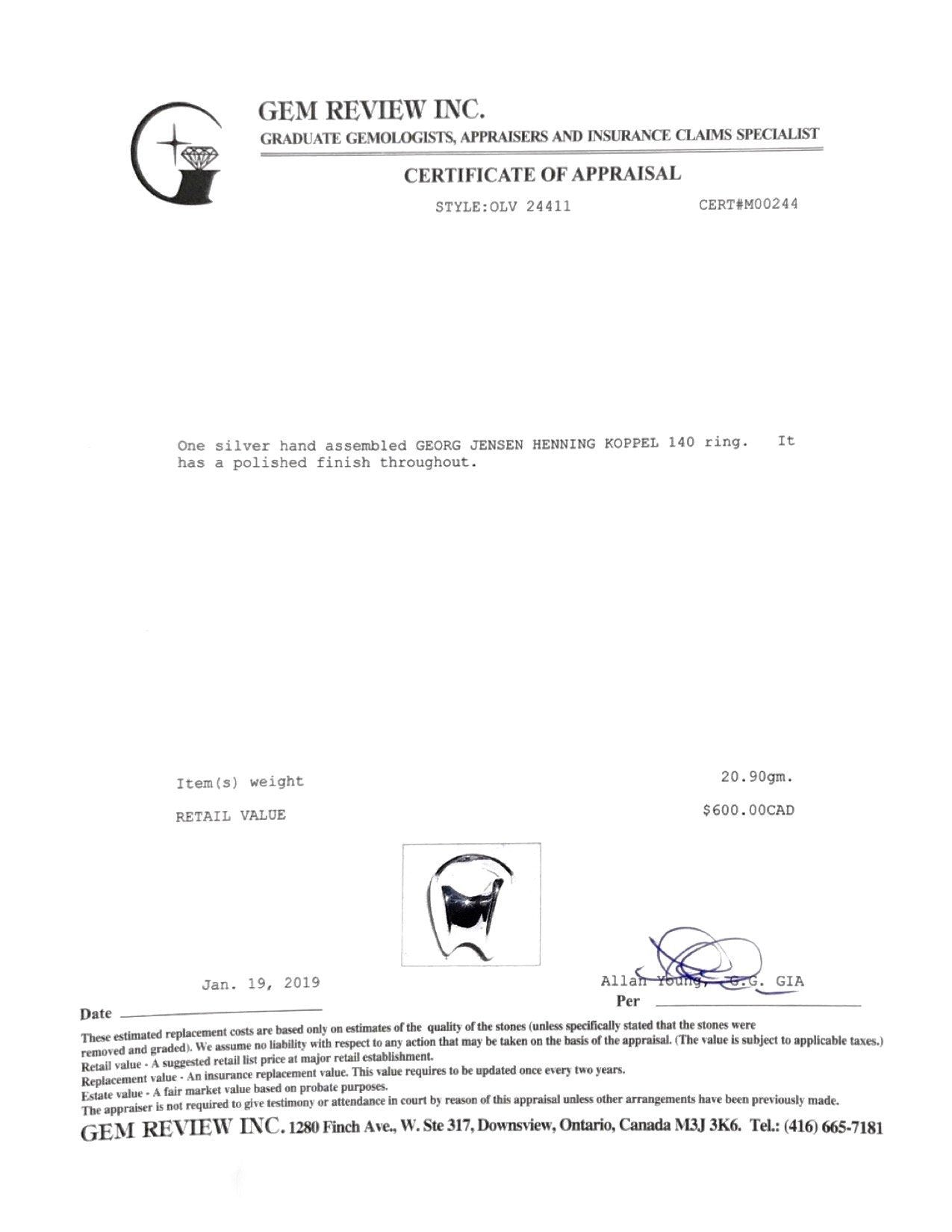 Georg Jensen Henning Koppel 140 Ring