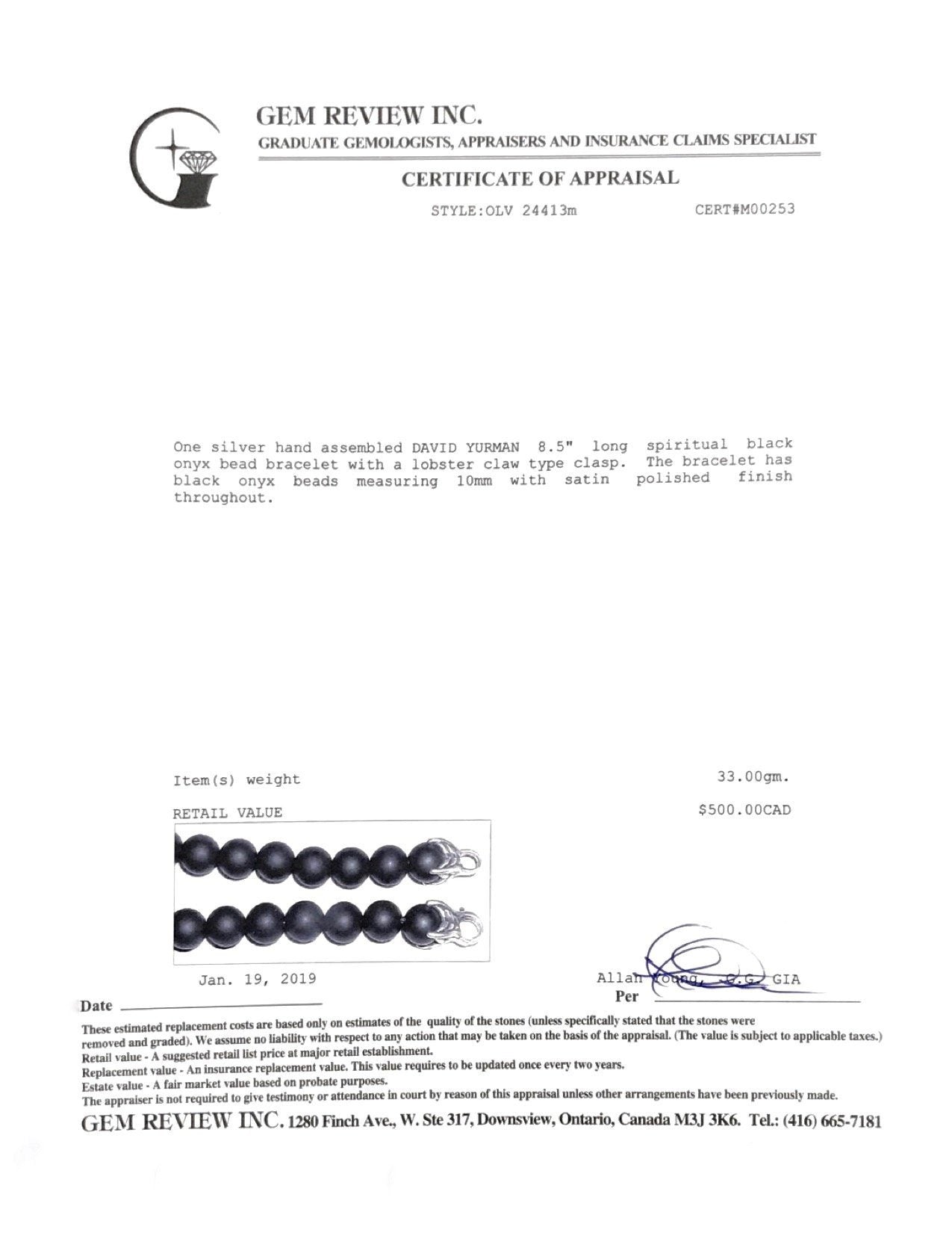 David Yurman Spiritual Beads Bracelet with Black Onyx