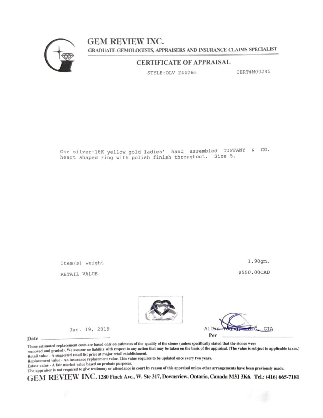 Tiffany & Co. Two-Tone Heart Ring