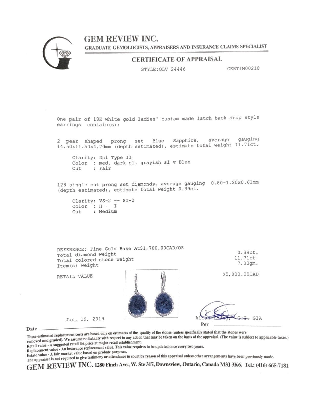 Sapphire and Diamond Drop Earrings