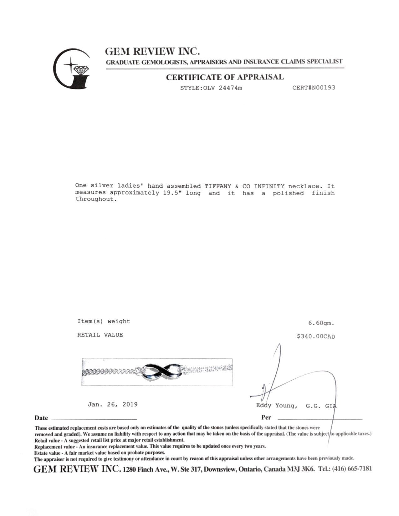 Tiffany & Co. Infinity Necklace