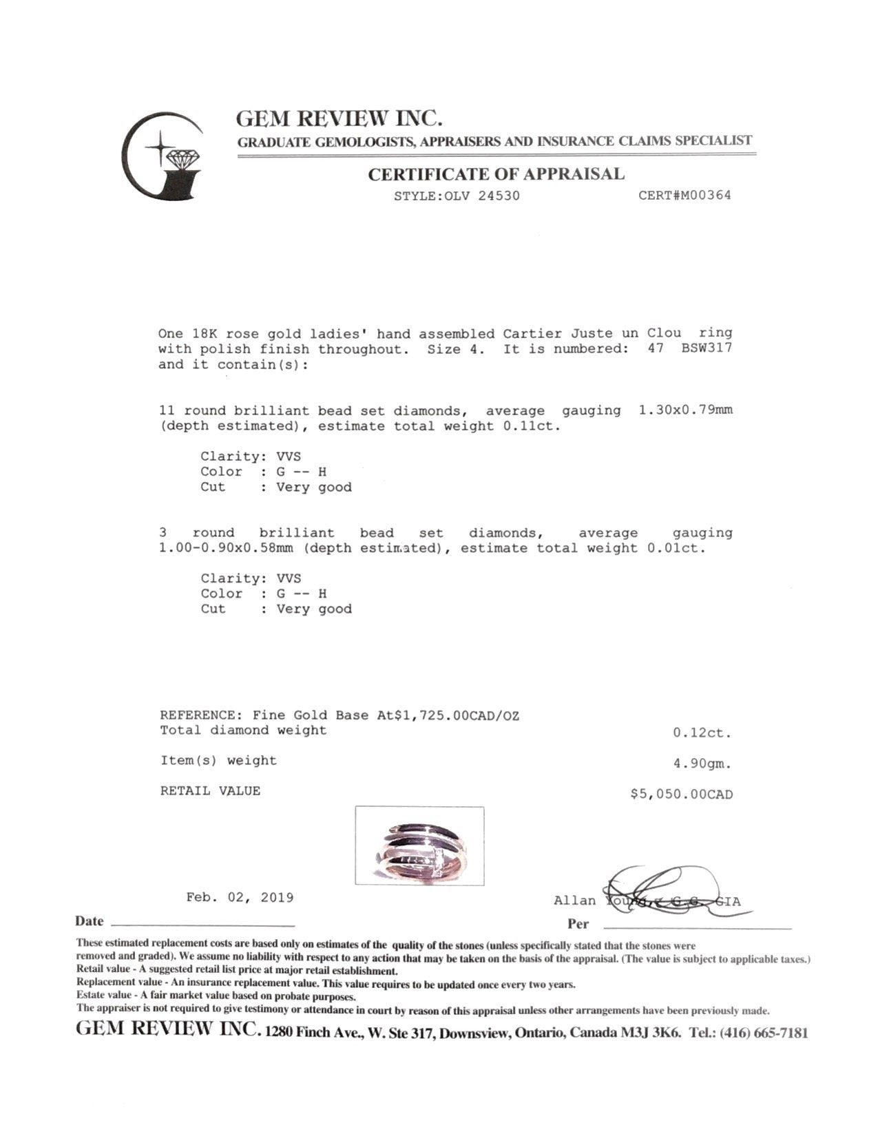 Cartier Juste Un Clou Ring with Diamonds