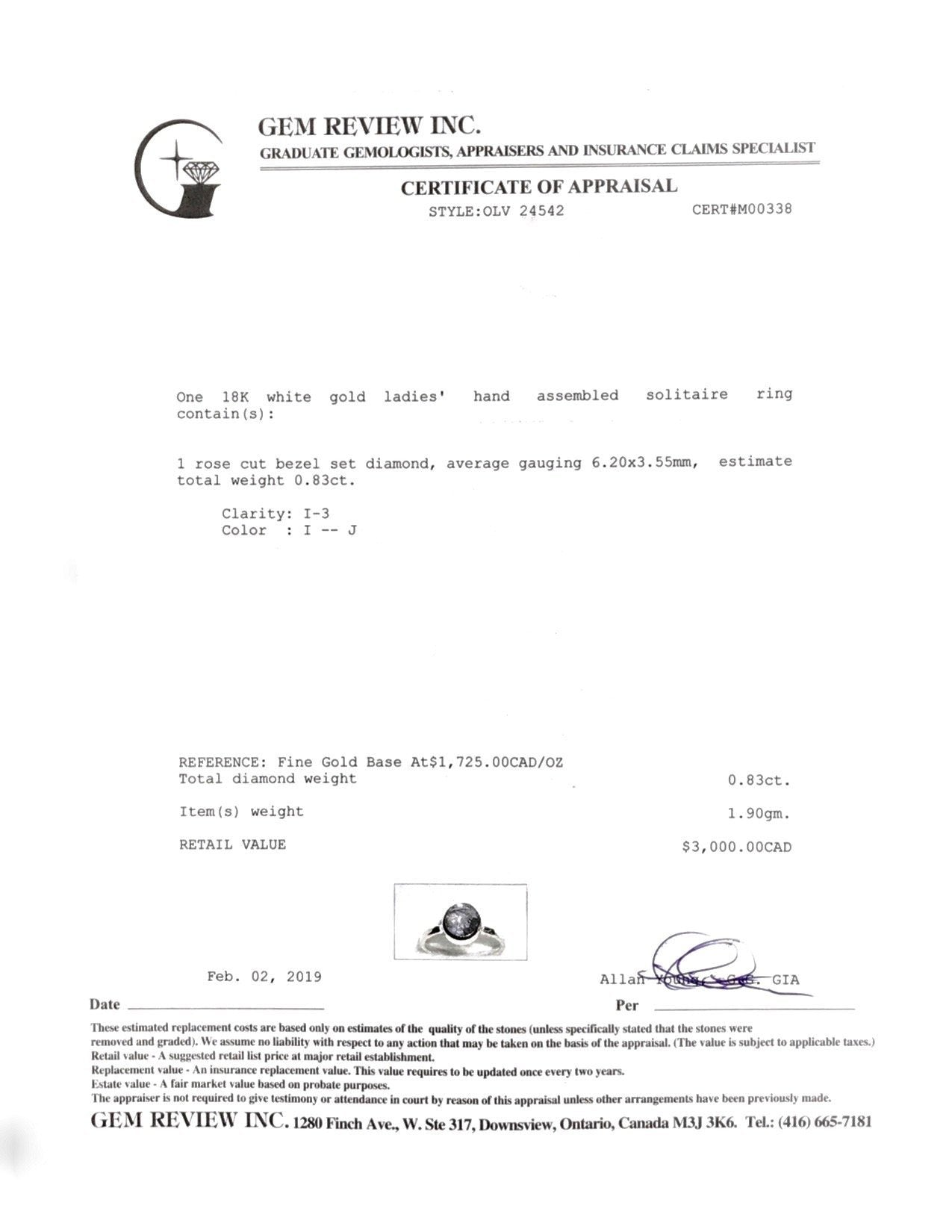 Antique Rose Cut Diamond Solitaire Ring