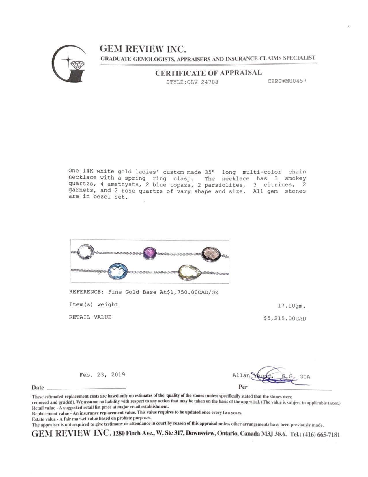 Coloured Stone Chain Necklace