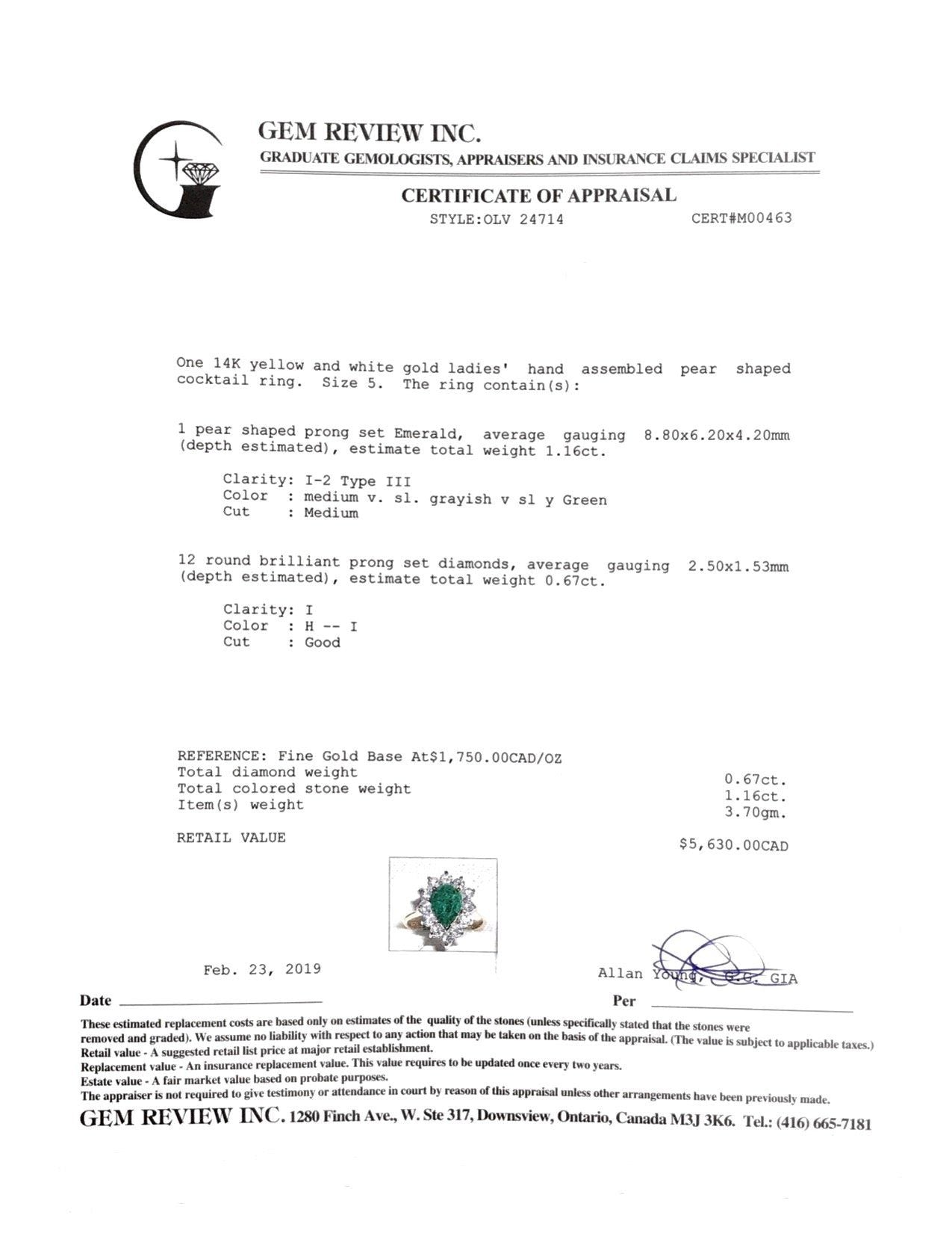 Emerald and Diamond Cocktail Ring