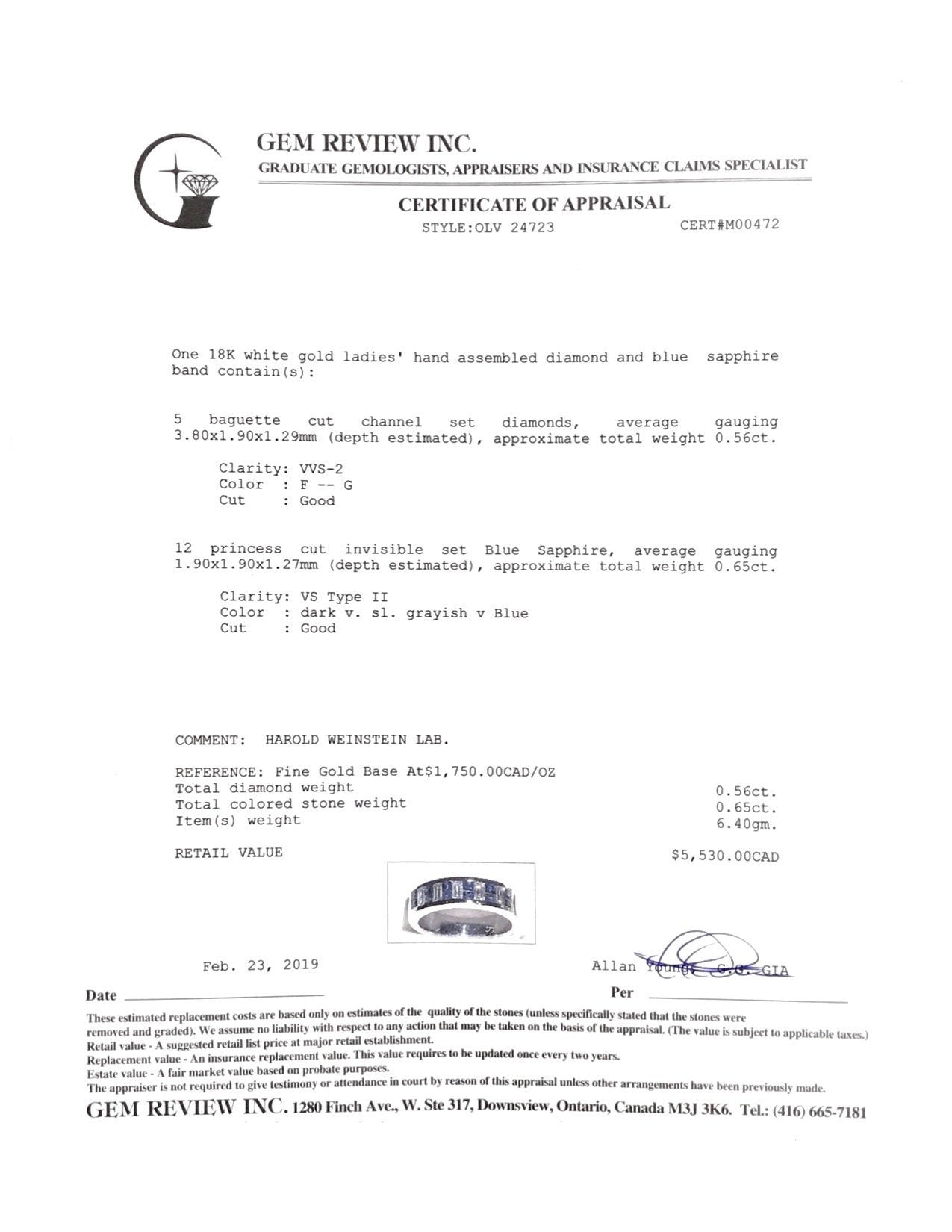 Sapphire and Diamond Band Ring