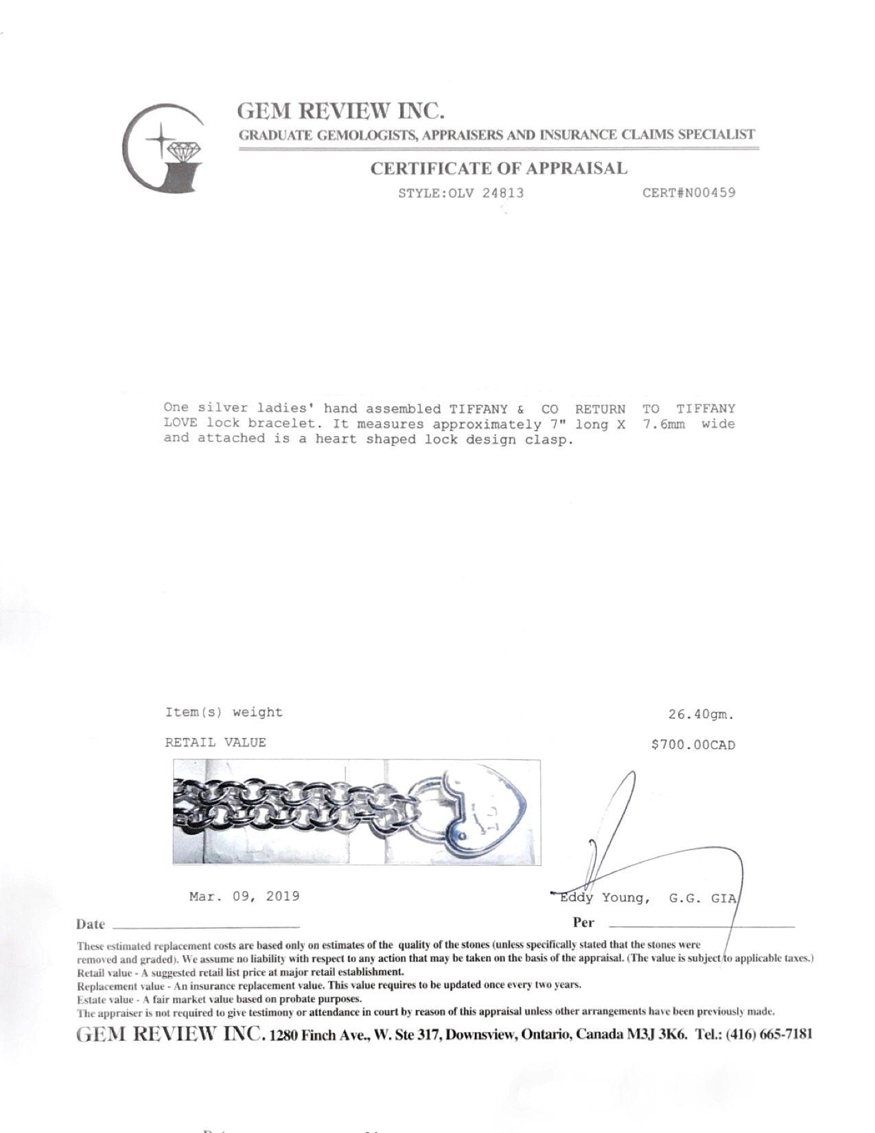 Tiffany & Co. Return to Tiffany Love Lock Bracelet