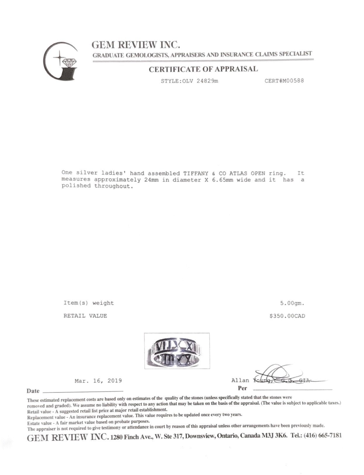 Tiffany & Co. Atlas Open Ring