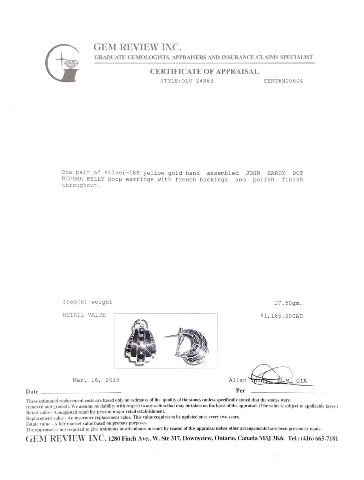 John Hardy Buddha Belly Dot Deco Hoop Earrings