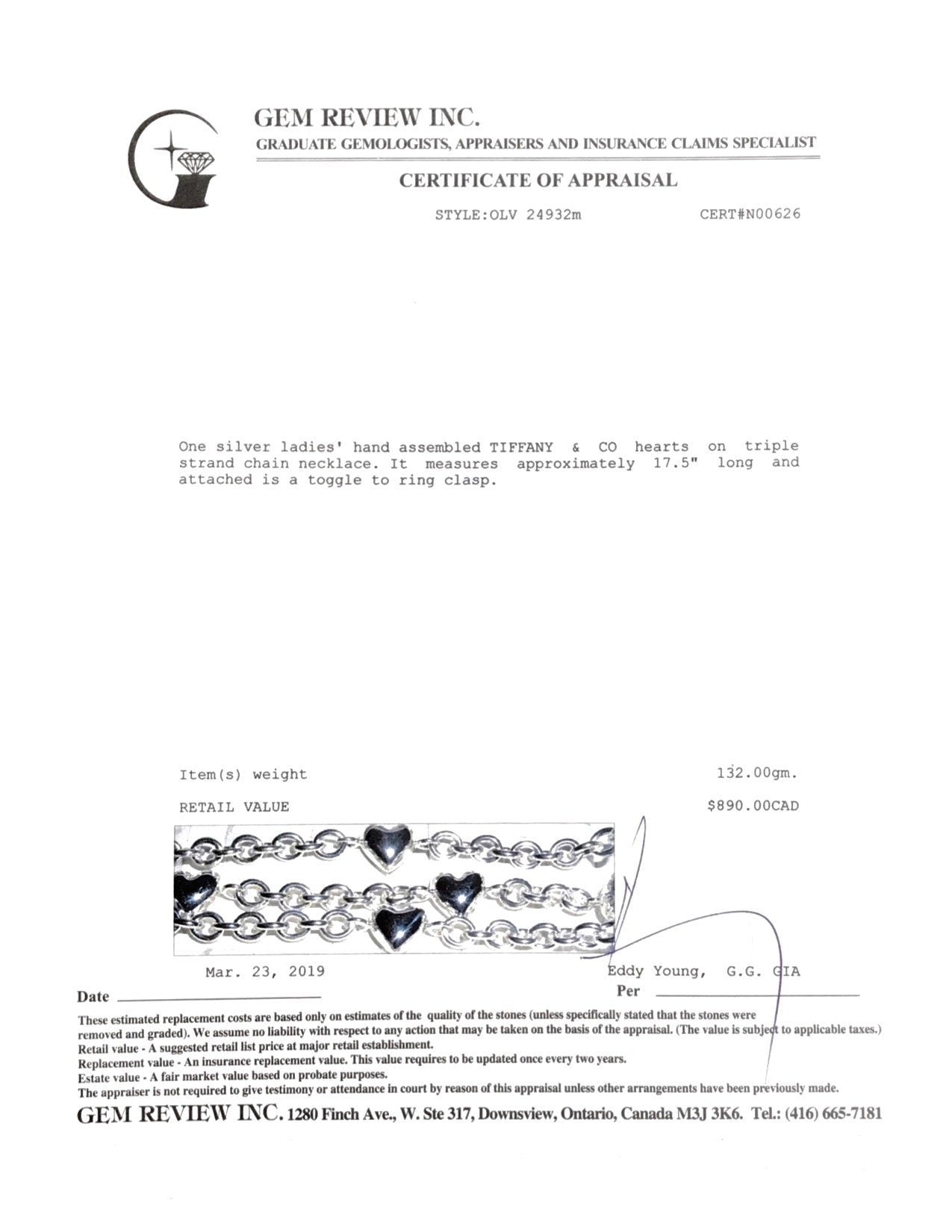 Tiffany & Co. Heart Multi-Strand Necklace