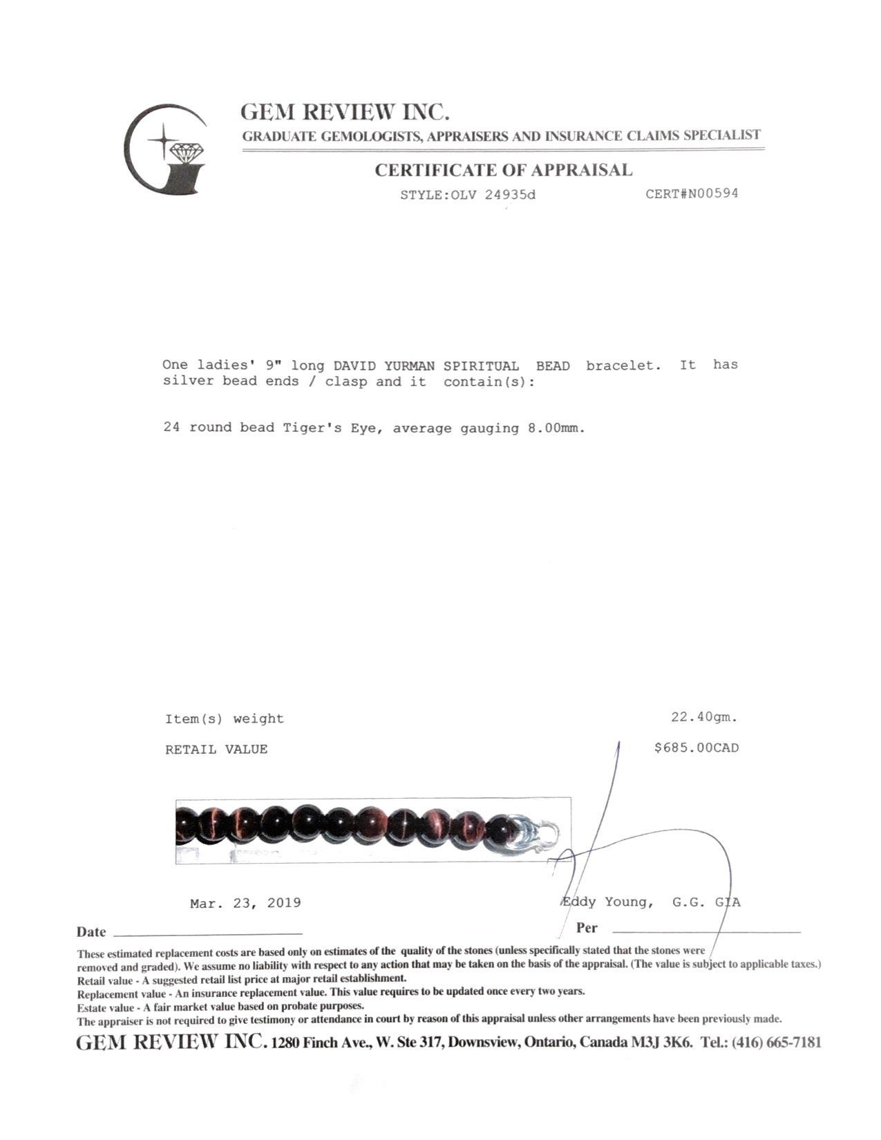 David Yurman Spiritual Beads Bracelet with Red Tiger's Eye