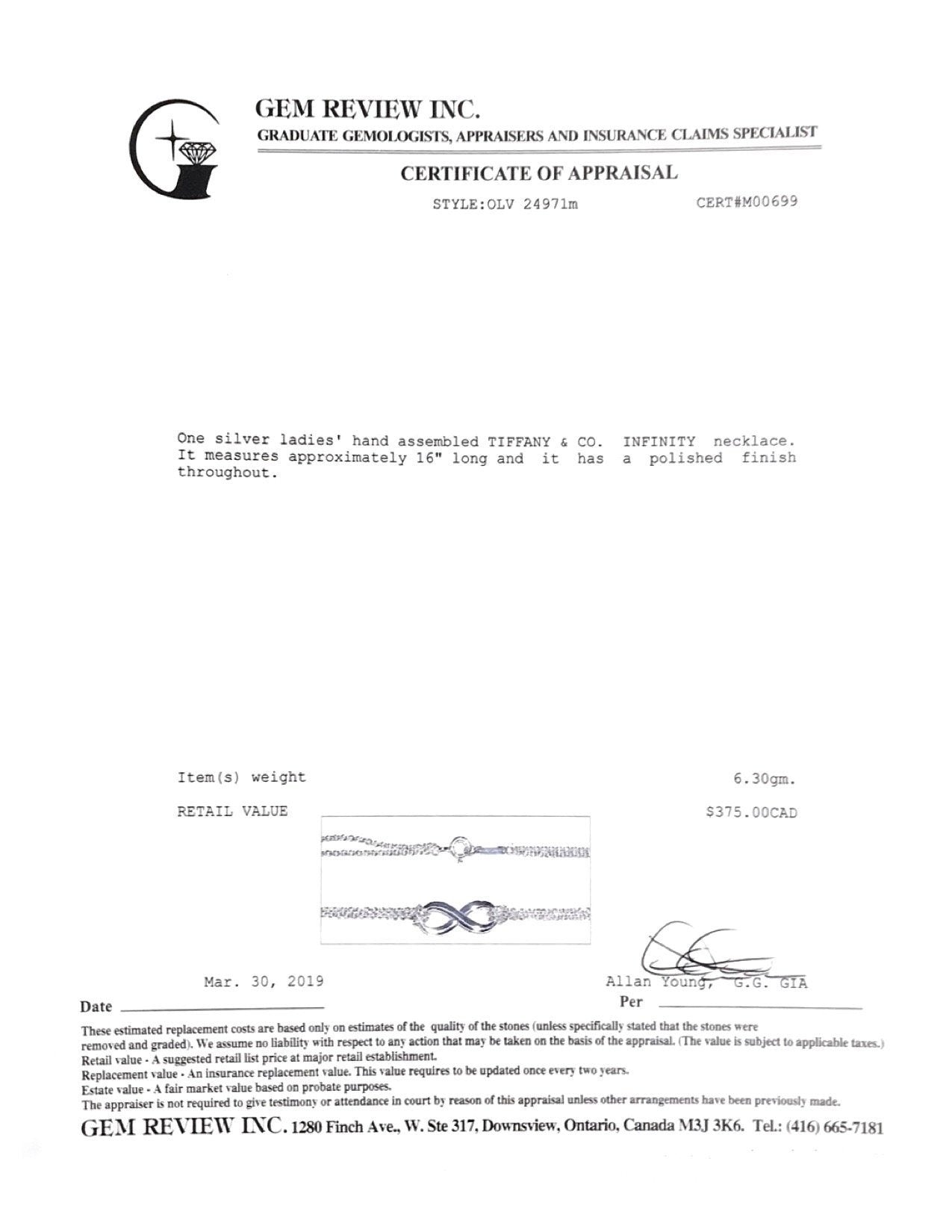 Tiffany & Co. Infinity Necklace