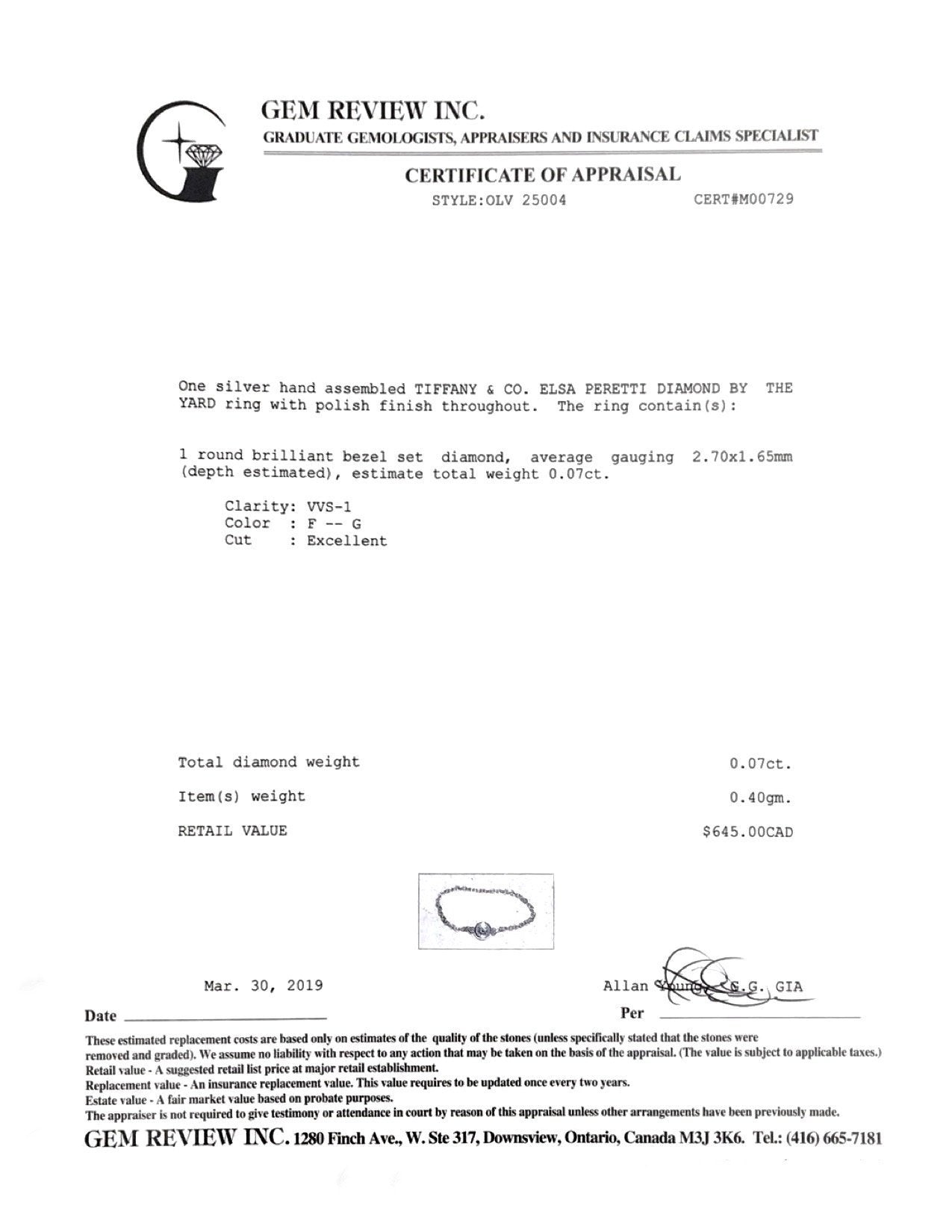 Tiffany & Co. Elsa Peretti Diamonds by the Yard Ring