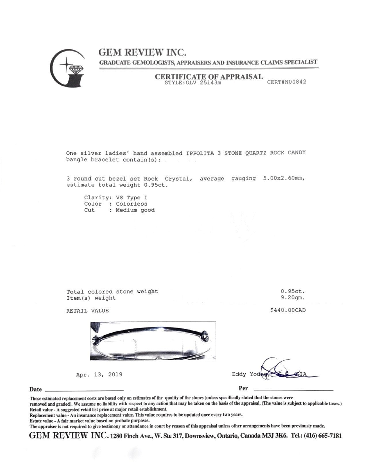 Ippolita Three Stone Rock Candy Bangle Bracelet