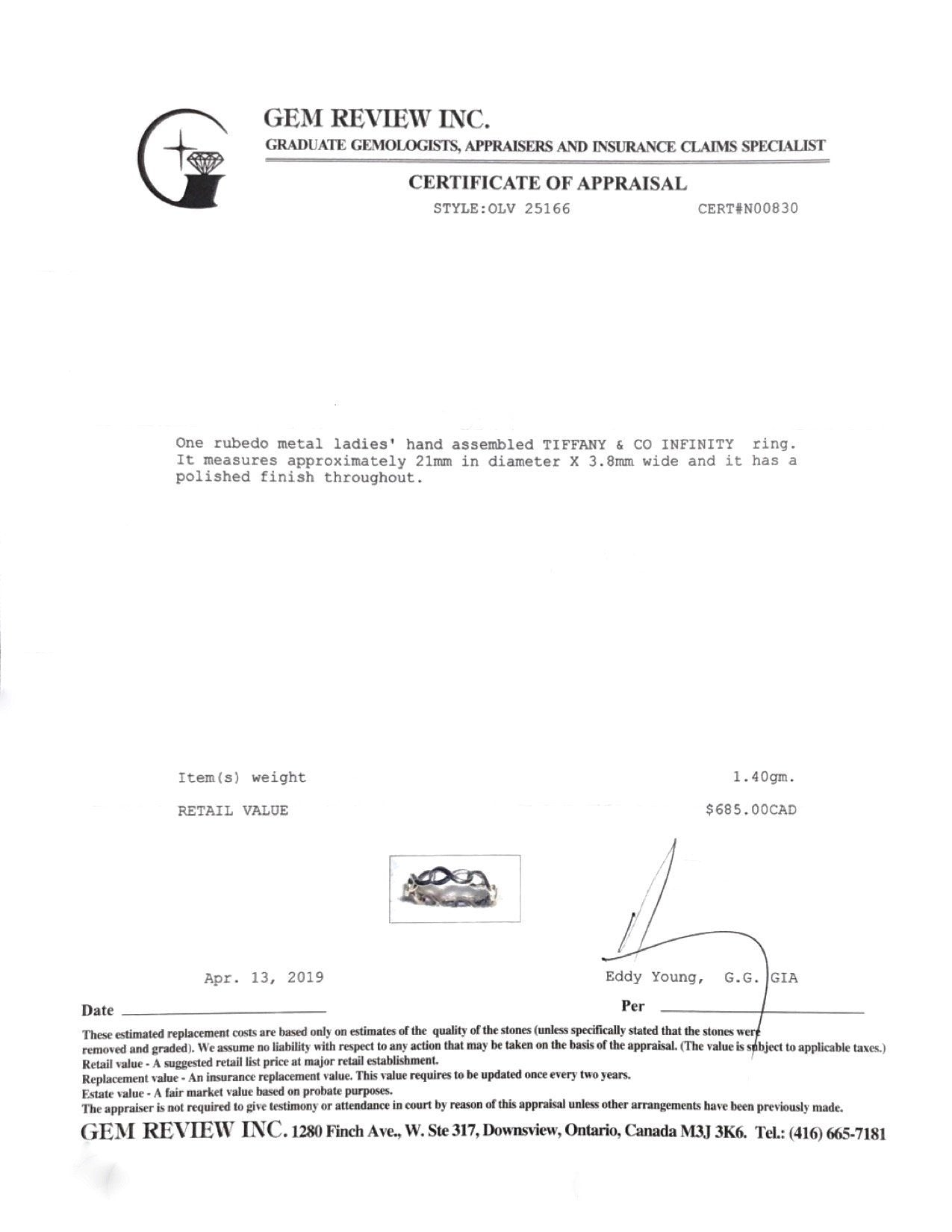 Tiffany & Co. Infinity Ring