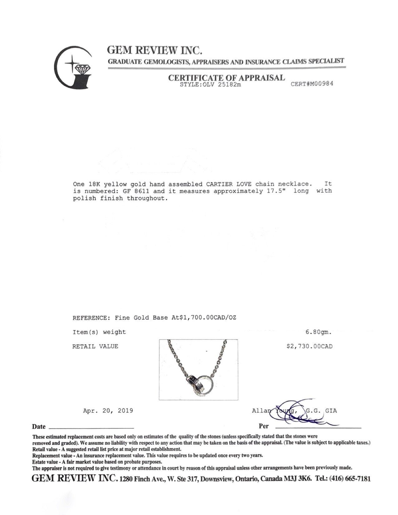 Cartier Love Necklace