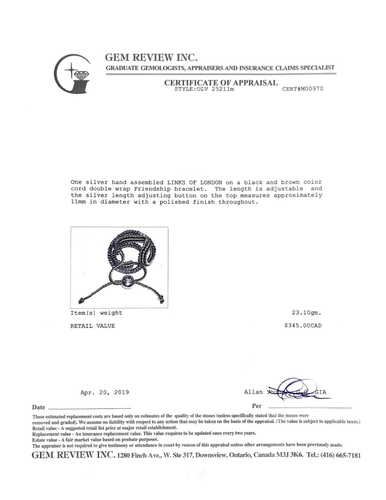 Links of London Double Wrap Friendship Bracelet