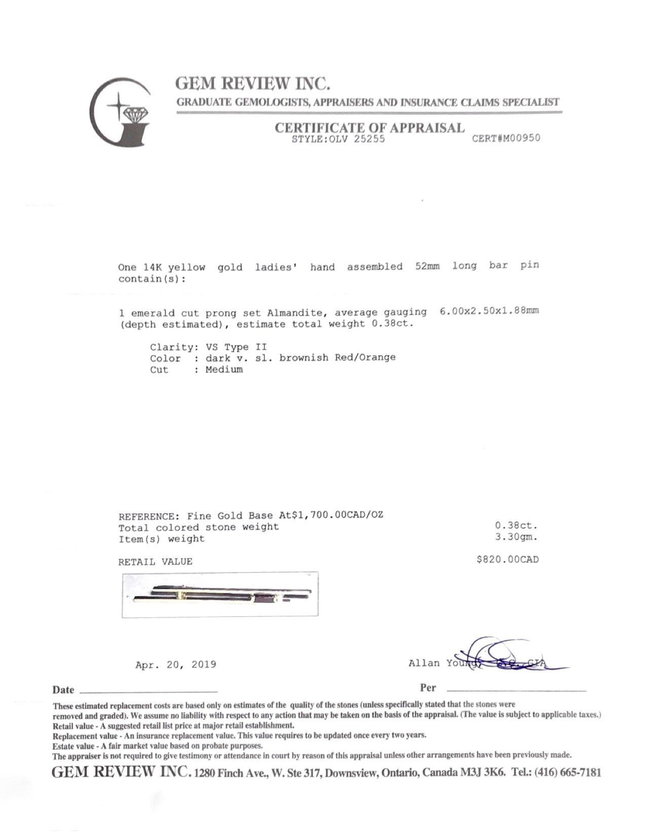 Antique Garnet Bar Brooch