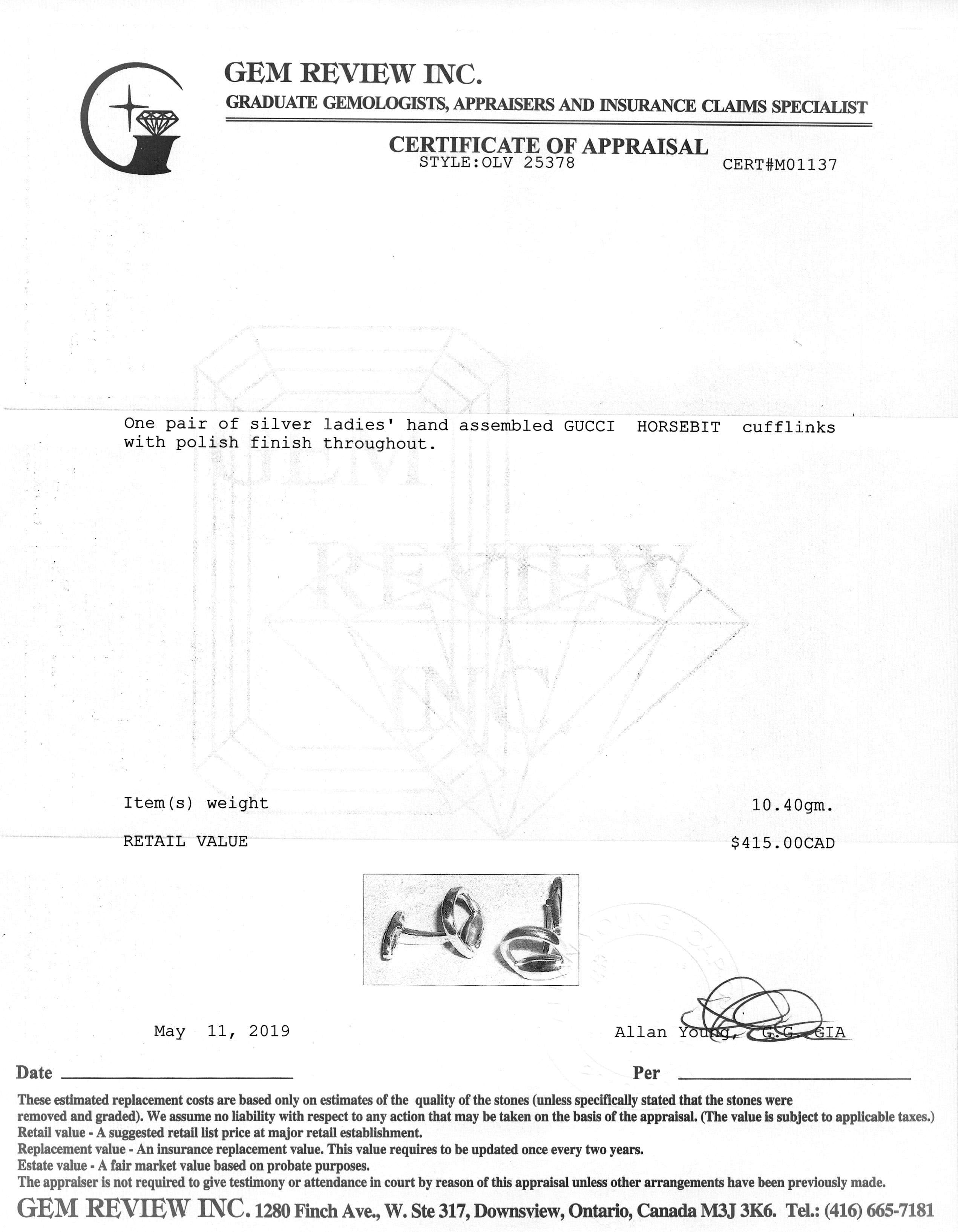 Gucci Horsebit Cufflinks