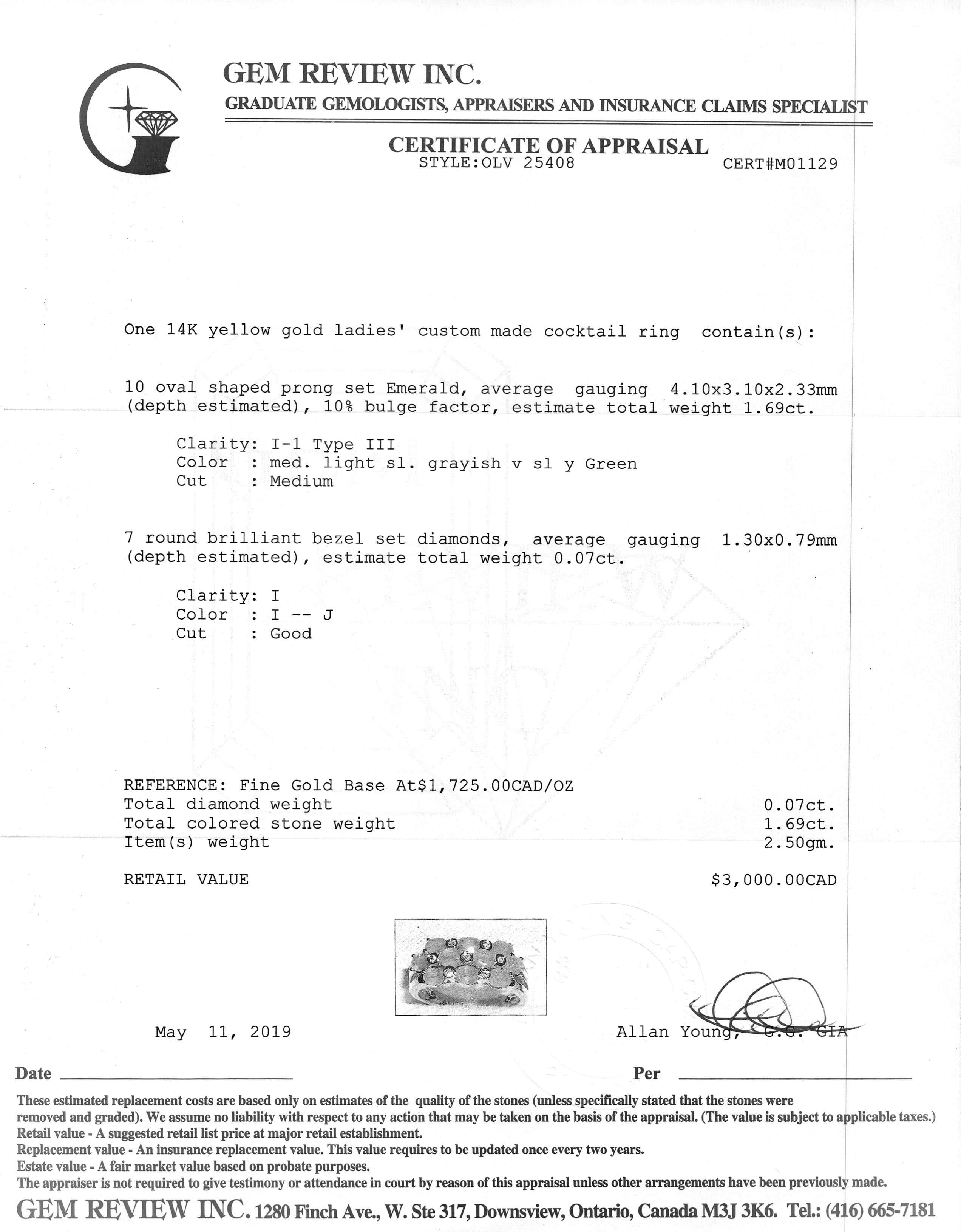 Emerald and Diamond Cocktail Ring